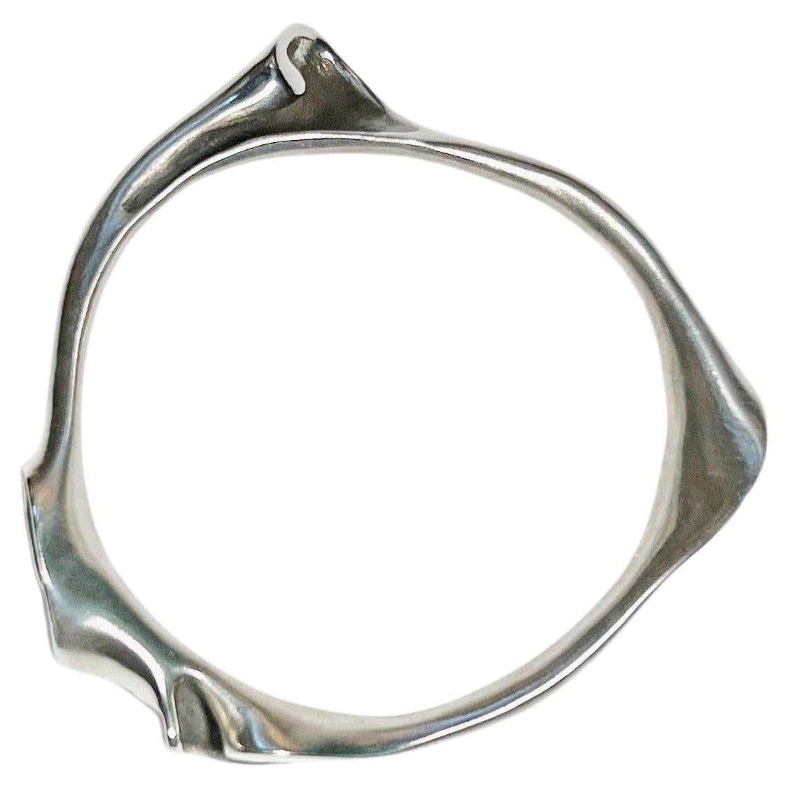 Slide Bangle Bracelet in Sterling Silver by Kirsten Muenster Jewelry