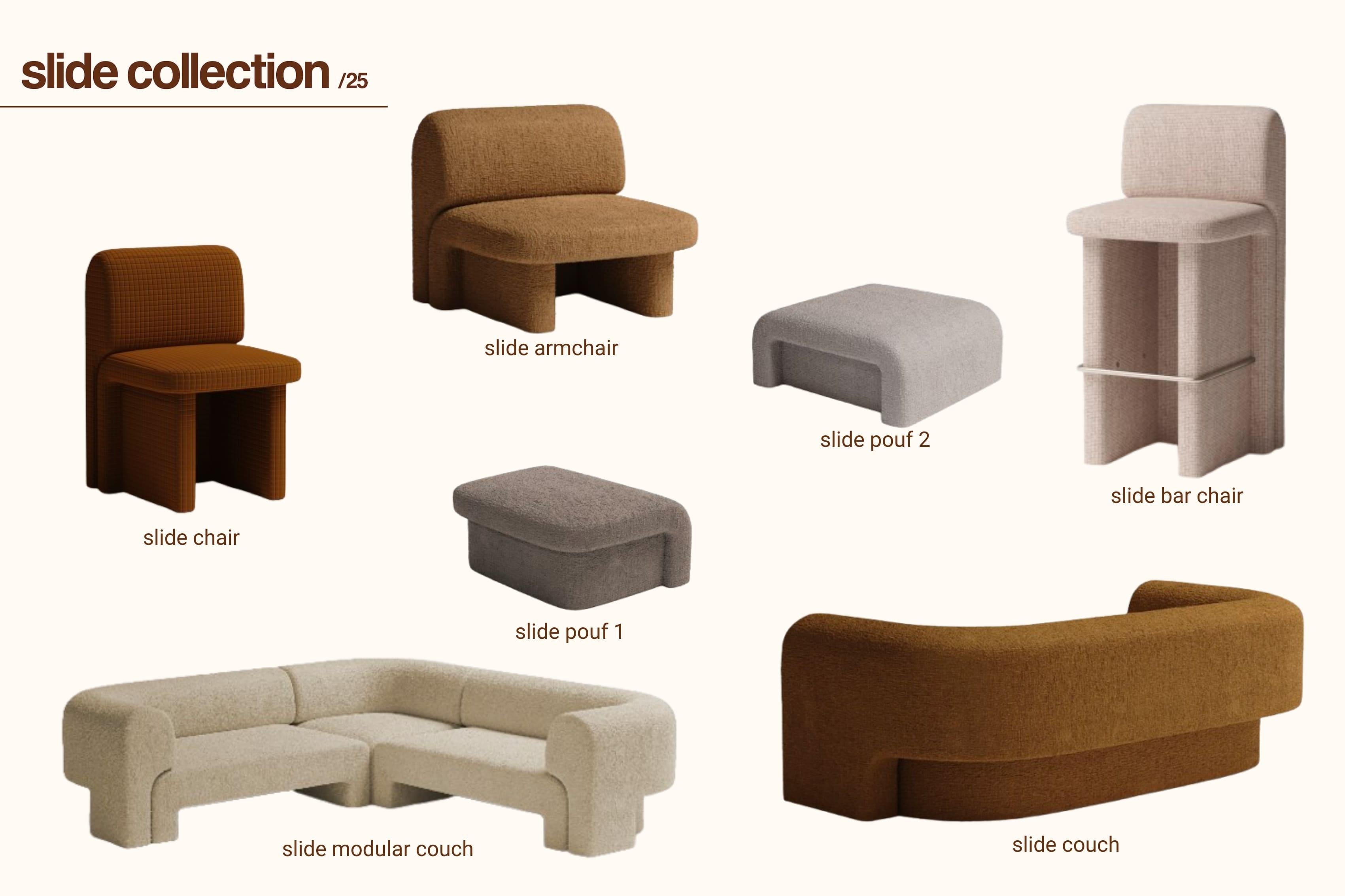 Slide Couch Brown In New Condition For Sale In Lisbon, PT