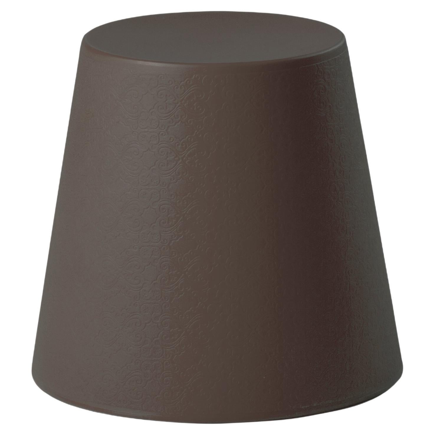 Slide Design Ali Baba Stool in Chocolate Brown by Giò Colonna Romano For Sale