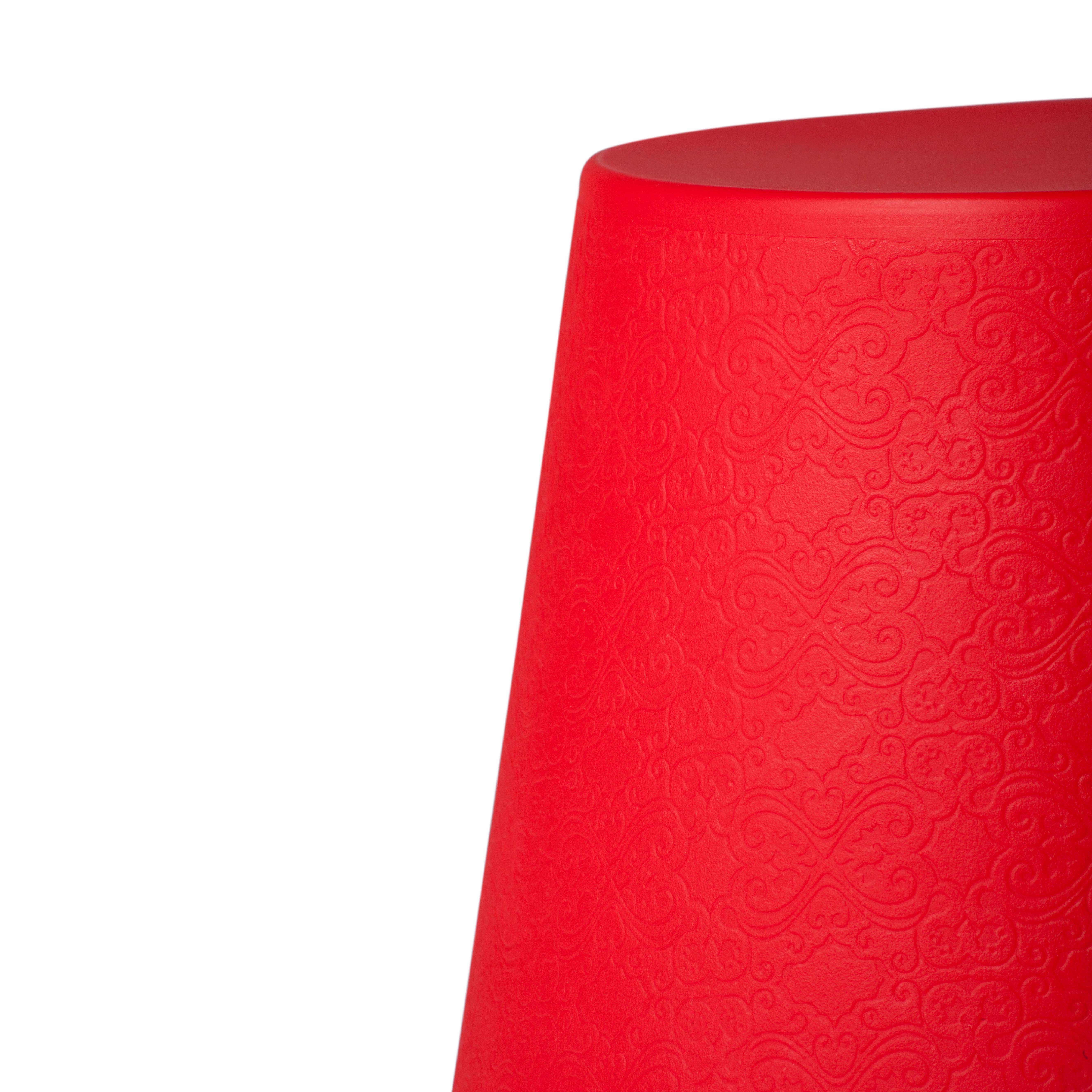 Italian Slide Design Ali Baba Stool in Flame Red by Giò Colonna Romano For Sale