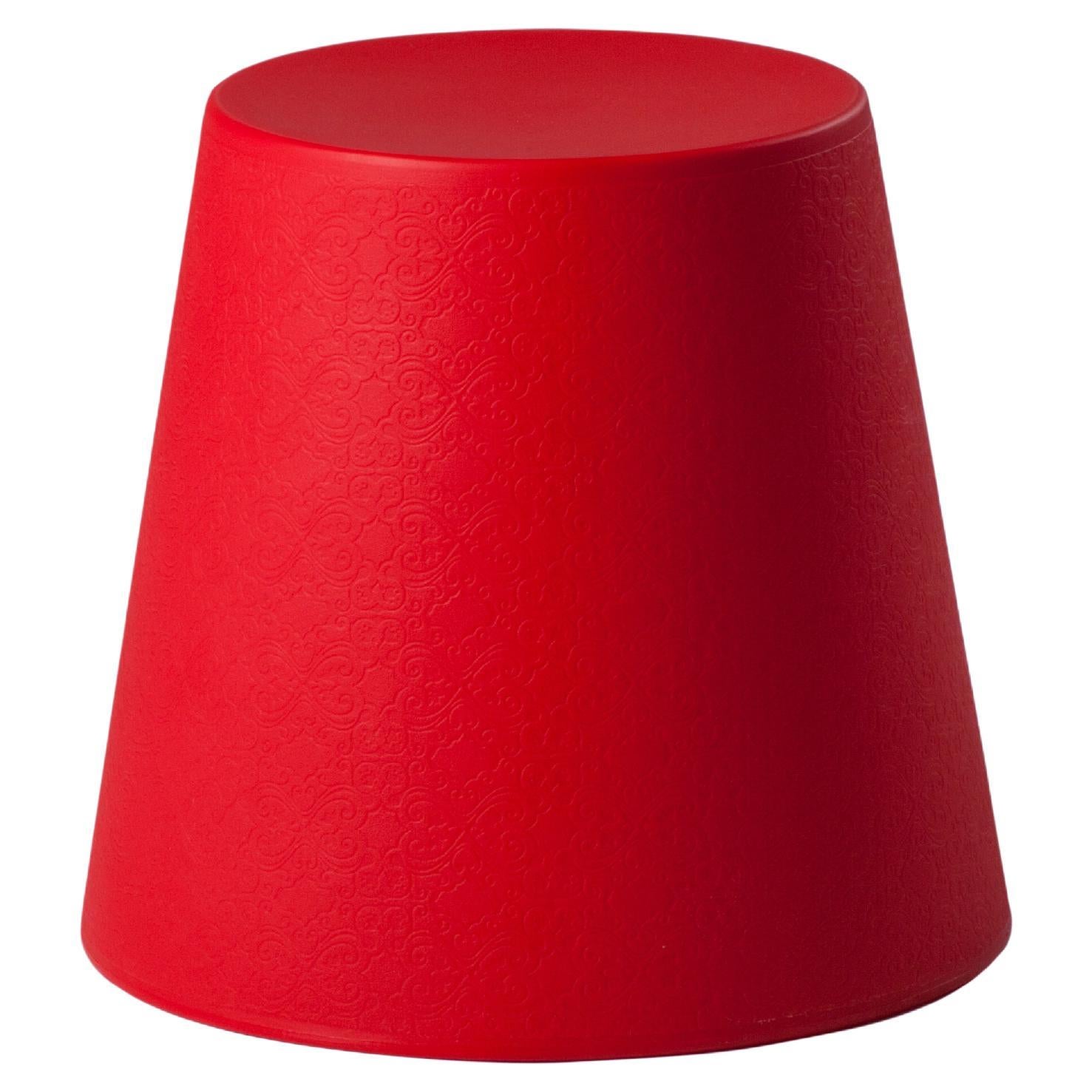 Slide Design Ali Baba Stool in Flame Red by Giò Colonna Romano For Sale