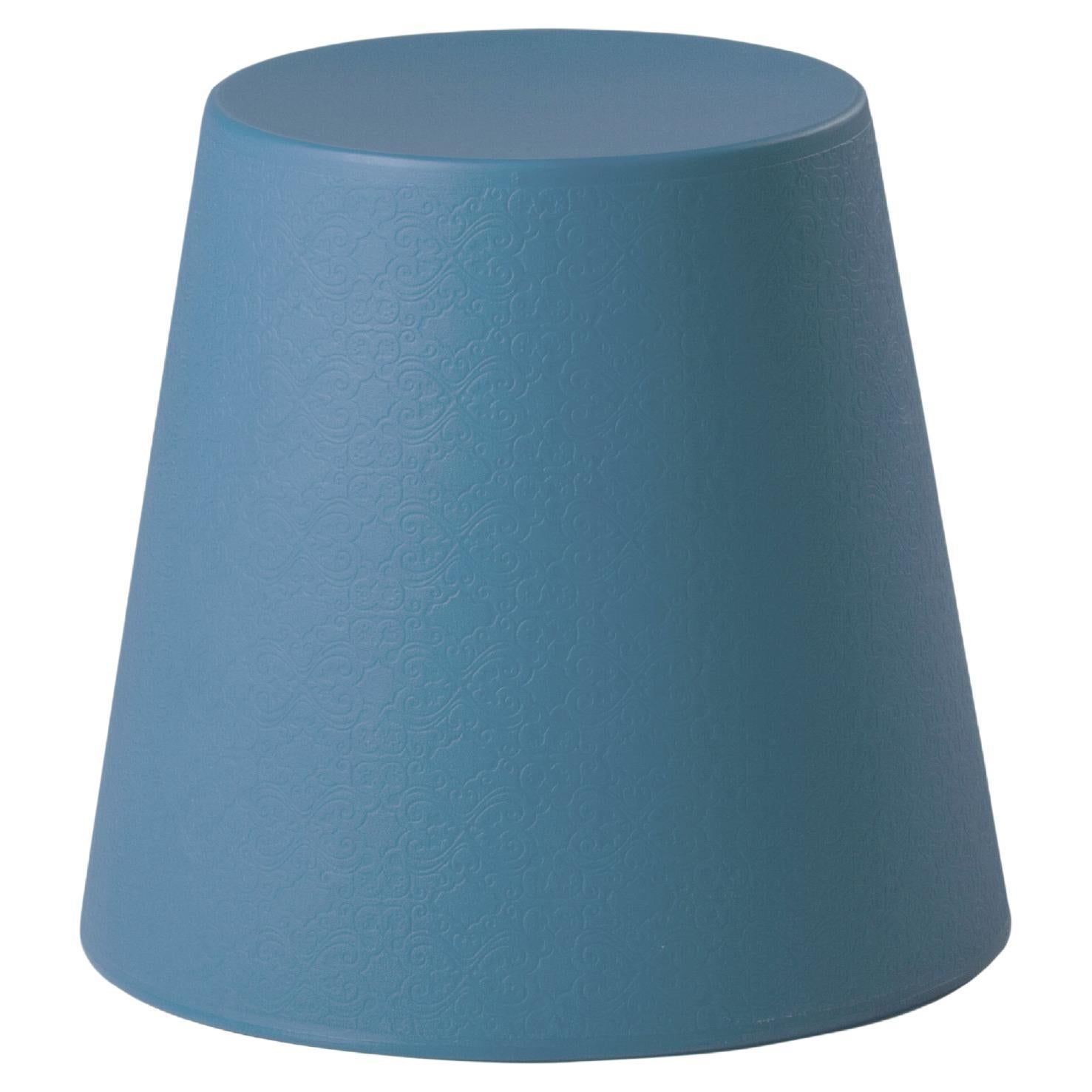 Slide Design Ali Baba Stool in Powder Blue by Giò Colonna Romano For Sale