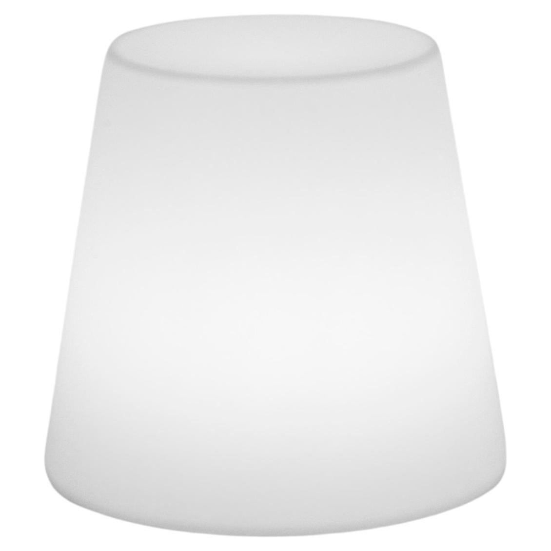Slide Design Ali Baba Stool with LED in Milky White by Giò Colonna Romano For Sale