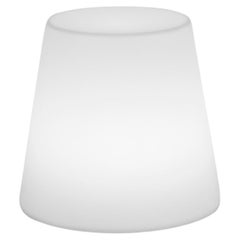 Slide Design Ali Baba Stool with LED in Milky White by Giò Colonna Romano