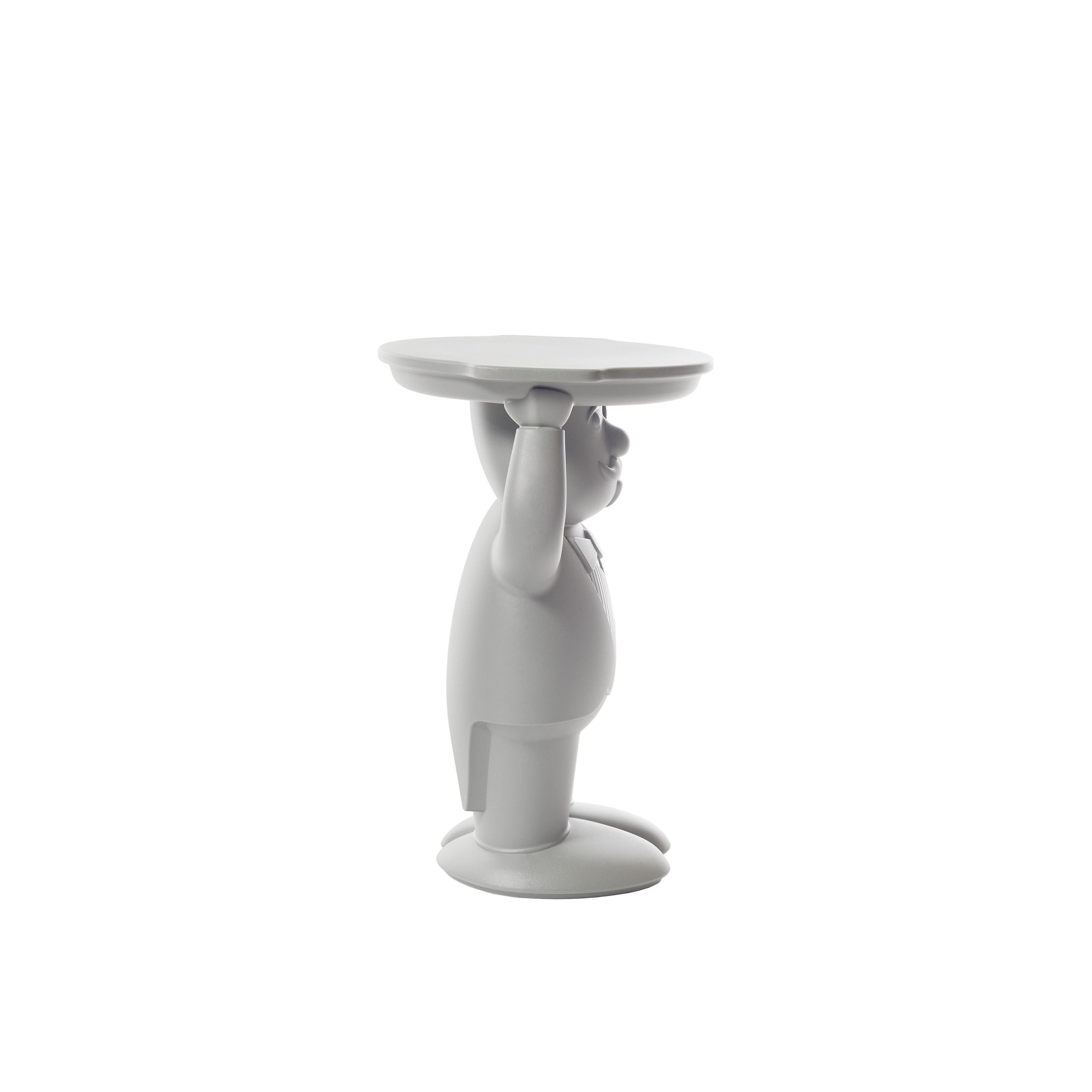 Italian Slide Design Ambrogio Servant Table in Coconut Gray by Favaretto & Partners For Sale