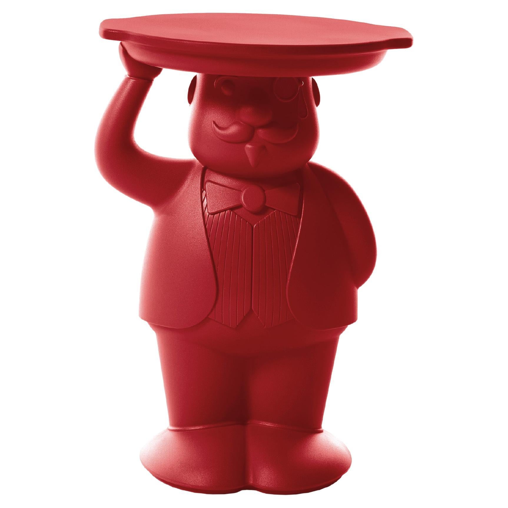 Slide Design Ambrogio Servant Table in Flame Red by Favaretto & Partners