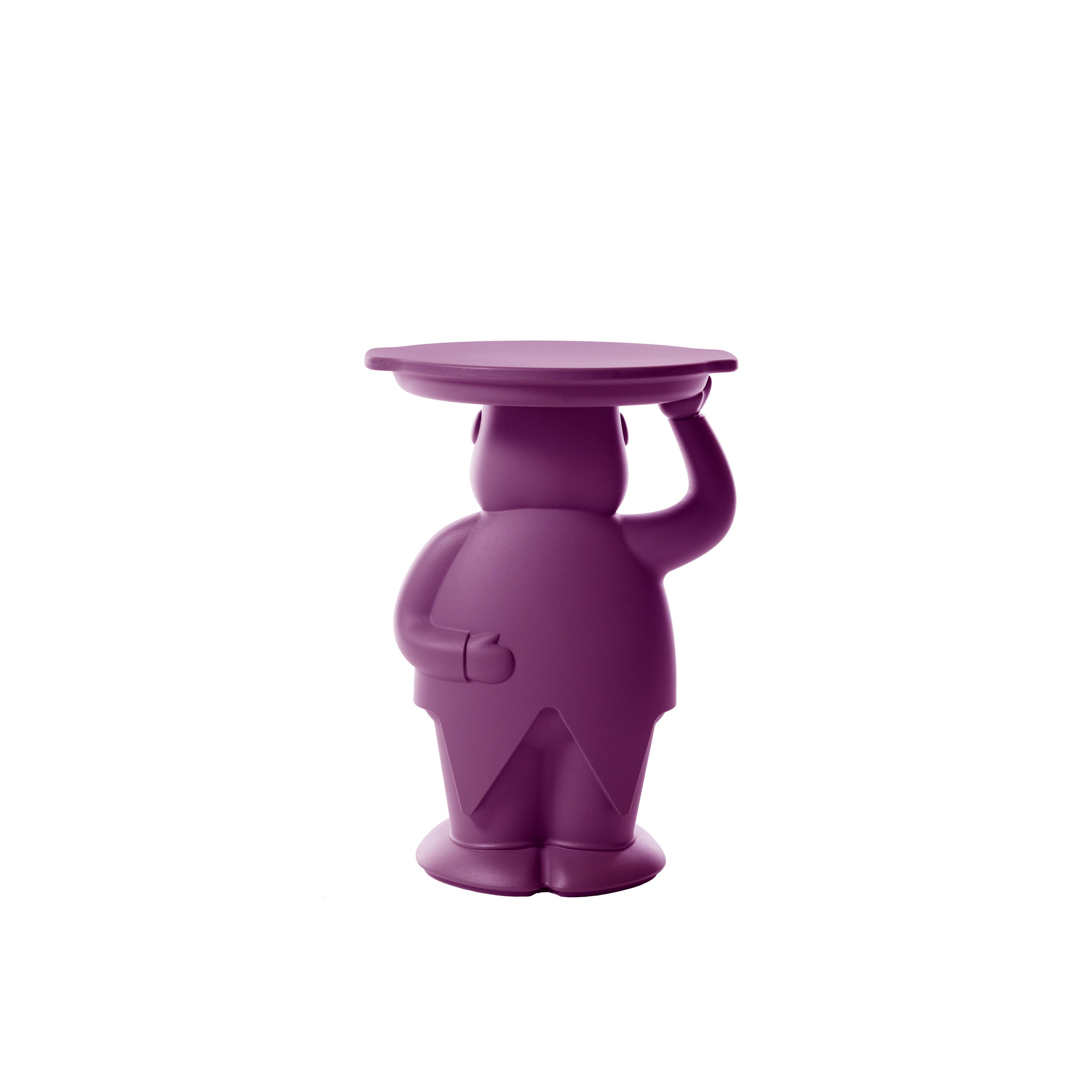 Italian Slide Design Ambrogio Servant Table in Plum Purple by Favaretto & Partners For Sale