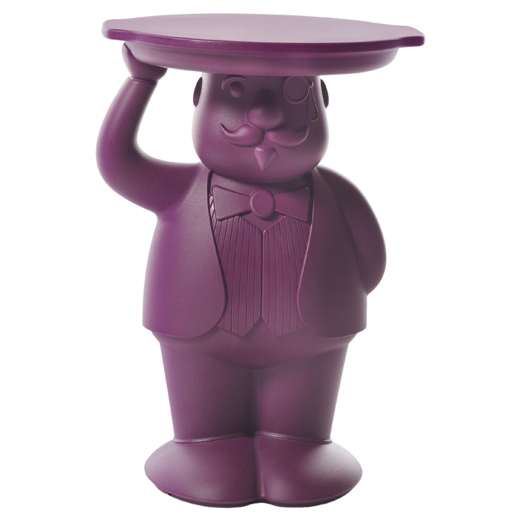 Slide Design Ambrogio Servant Table in Plum Purple by Favaretto & Partners For Sale