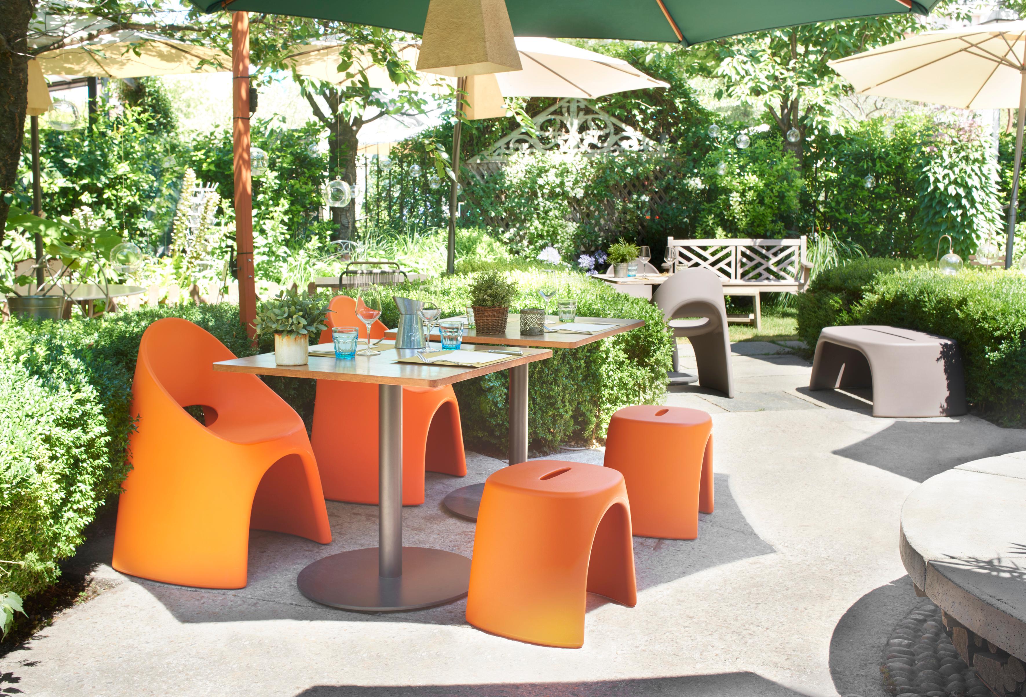 Plastic Slide Design Amélie Chair in Pumpkin Orange by Italo Pertichini For Sale