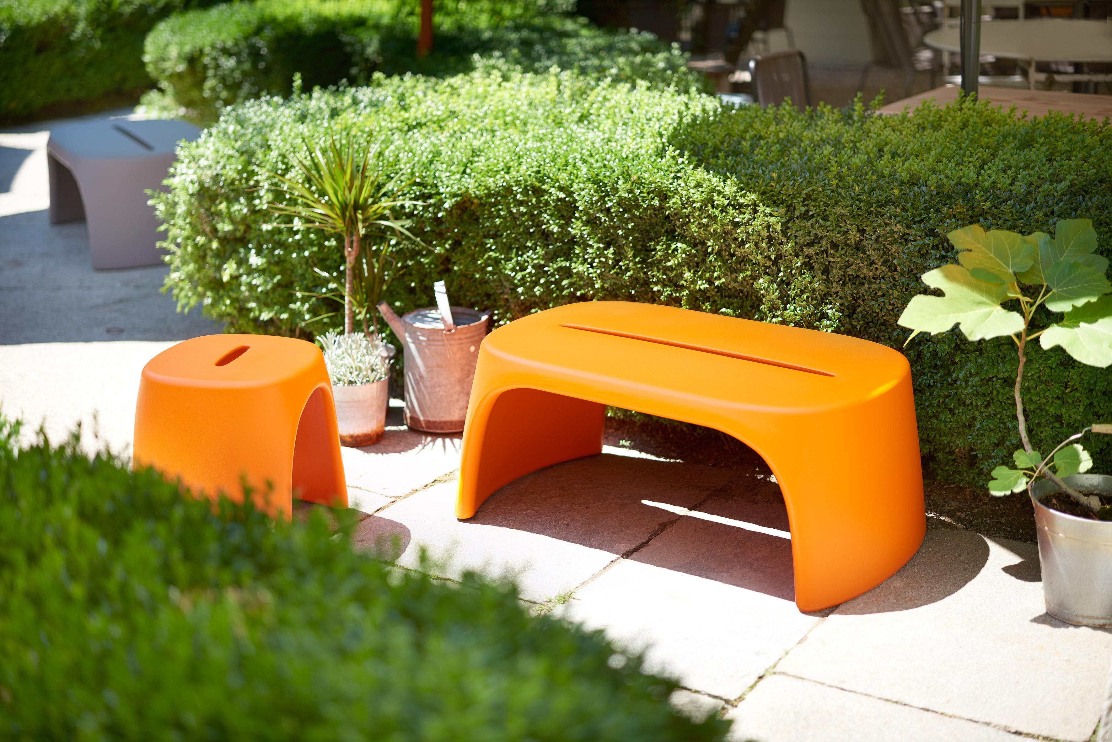 Plastic Slide Design Amélie Panchetta Bench in Flame Red by Italo Pertichini For Sale