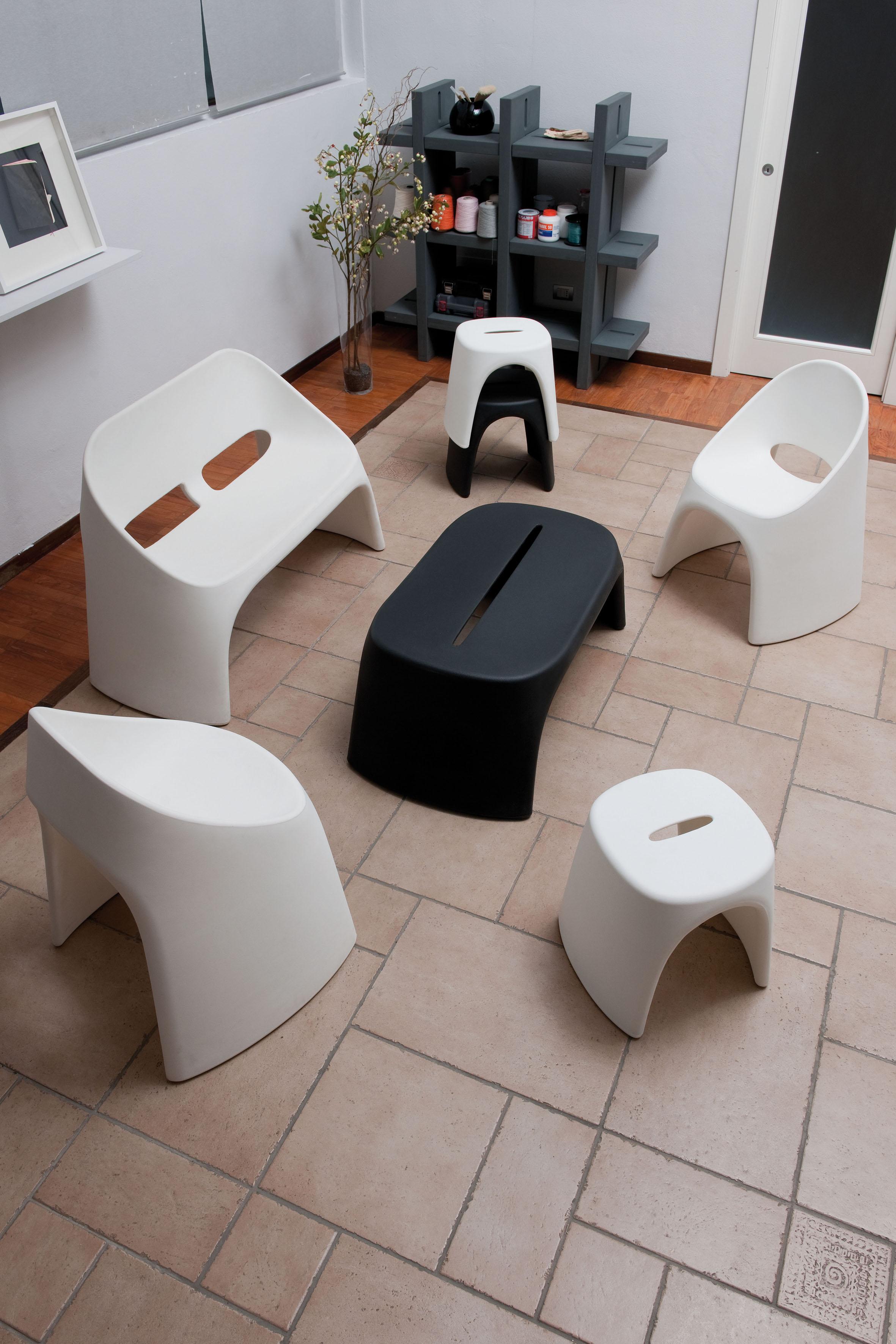 Italian Slide Design Amélie Sgabello Stool in Dove Gray by Italo Pertichini For Sale