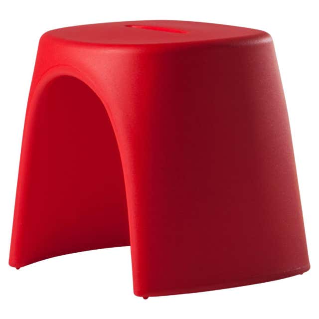 Flame Red Cubo Pouf Stool by SLIDE Studio For Sale at 1stDibs