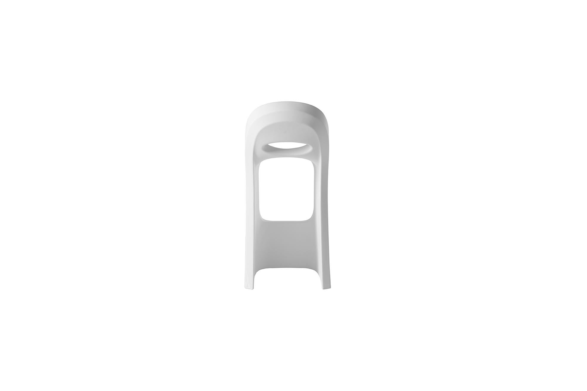 Slide Design Amélie Sit Up High Stool in Milky White by Italo Pertichini In New Condition For Sale In Brooklyn, NY
