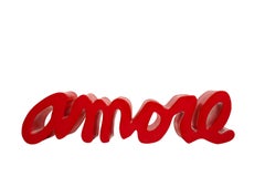 Panchina Amore di Slide Design in rosso fuoco di Giò Colonna Romano