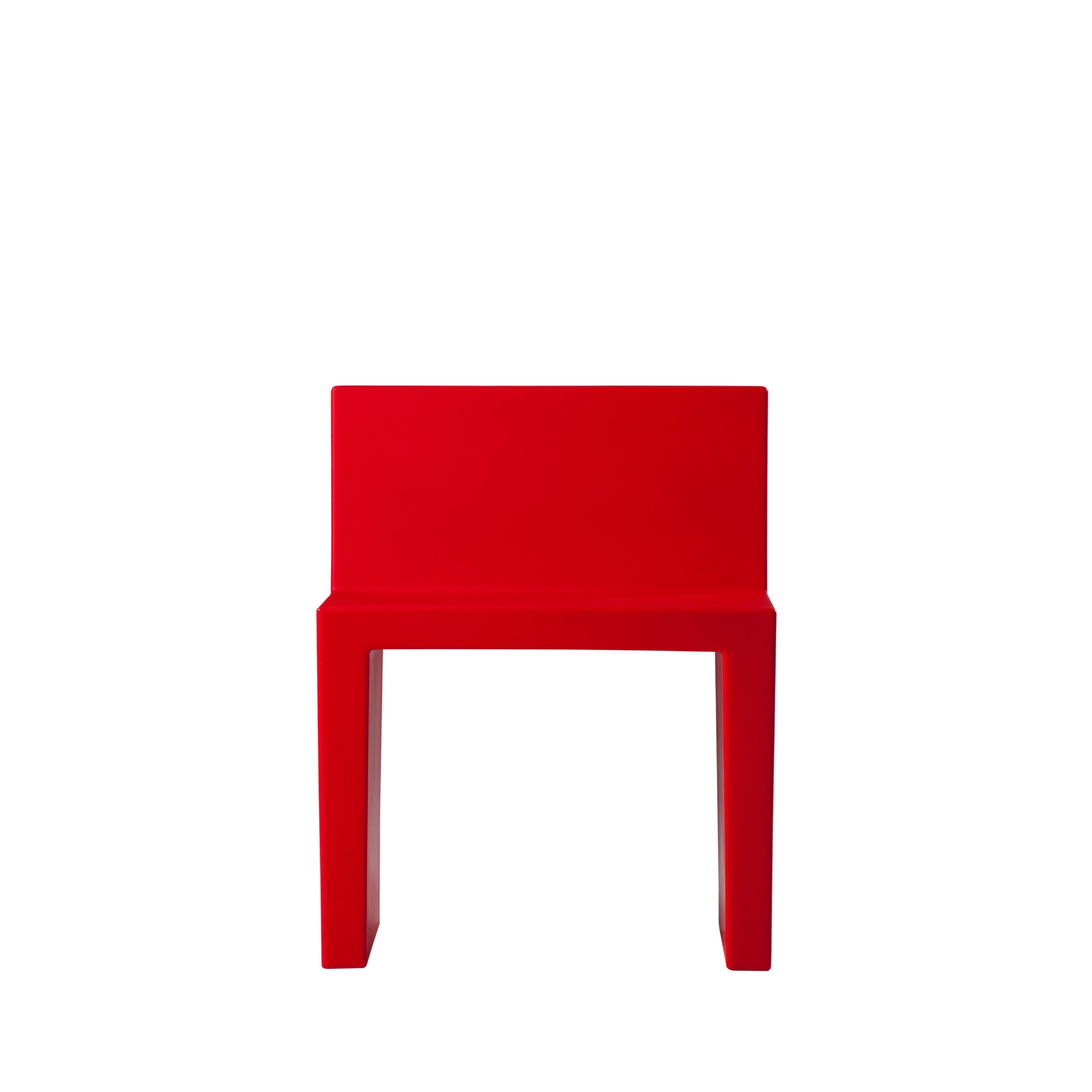 Italian Slide Design Angolo Retto Kids Chair in Flame Red by Slide Studio For Sale