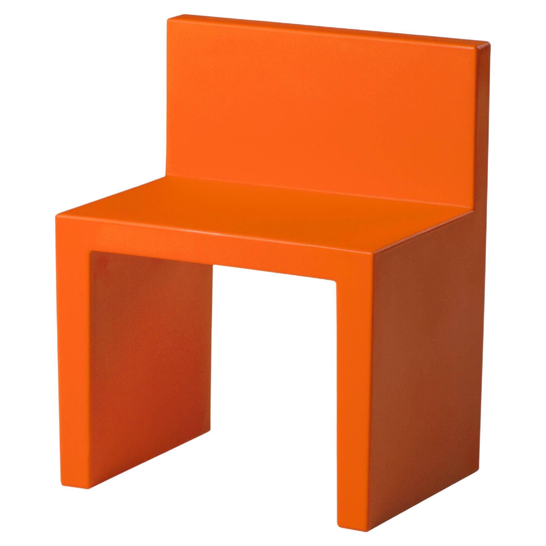 Slide Design Angolo Retto Kids Chair in Pumpkin Orange by Slide Studio For Sale