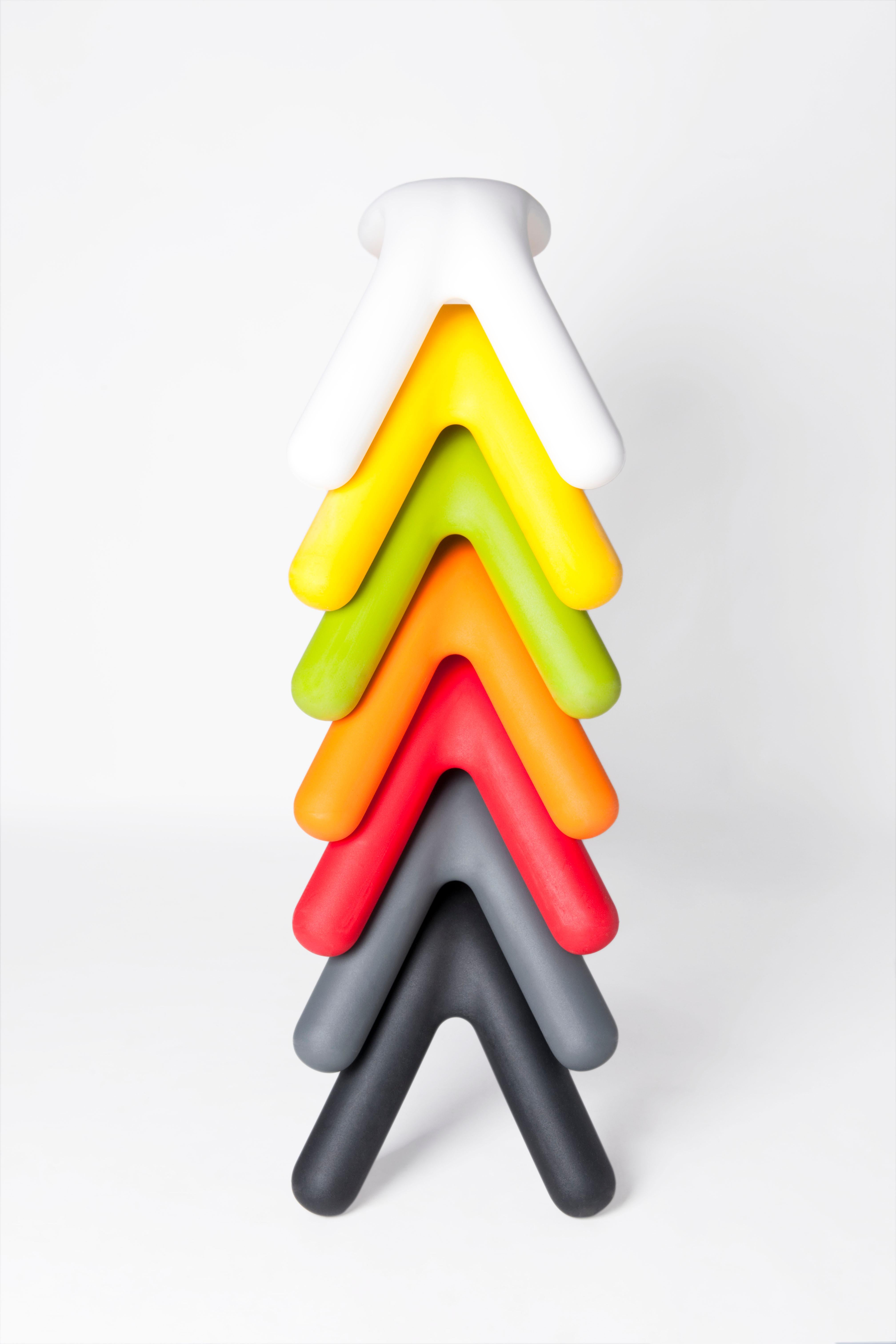 Plastic Slide Design Atlas Bench in Milky White by Giorgio Biscaro For Sale