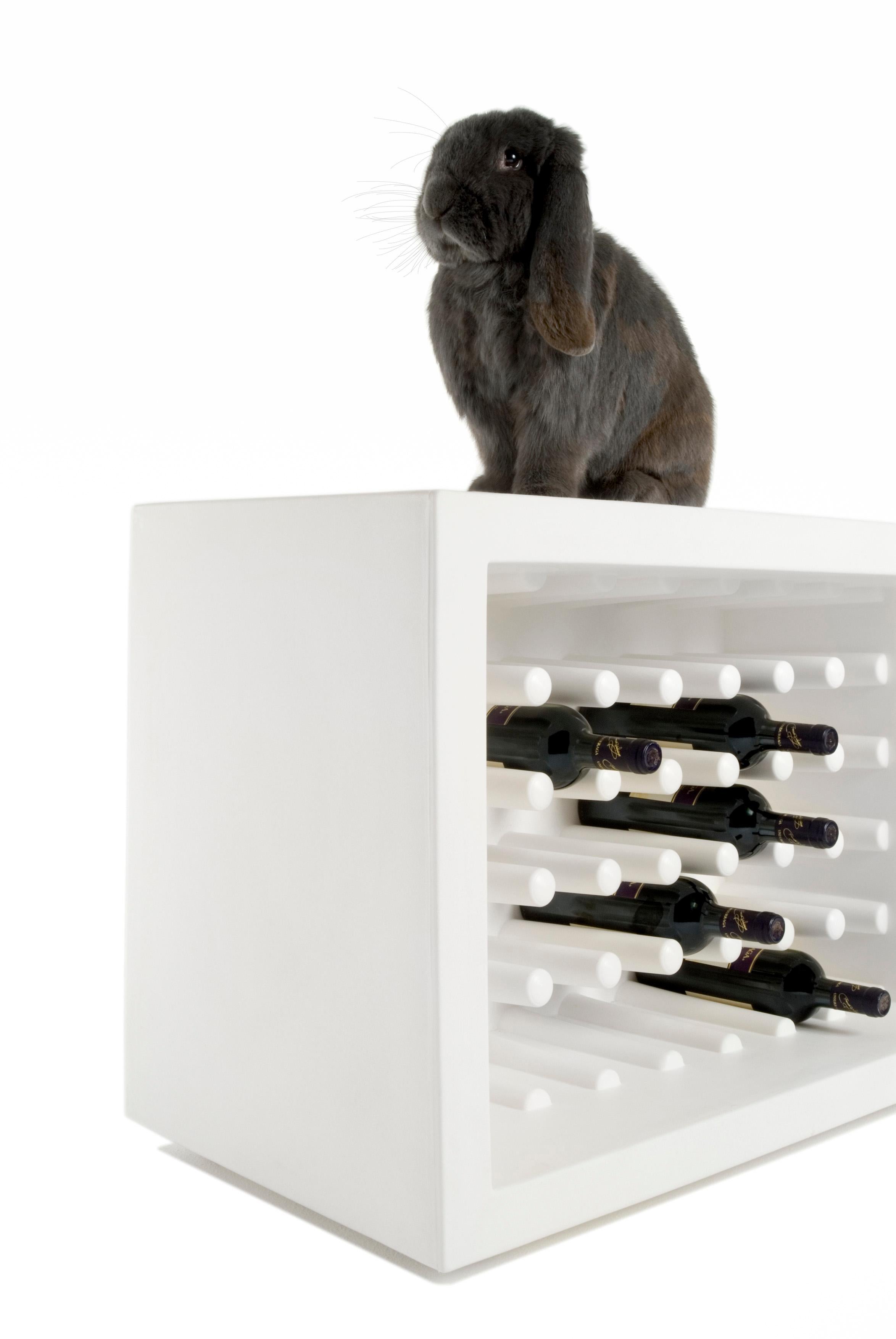 Slide Design Bachus Wine Rack in Milky White by Marcel Wanders For Sale 1