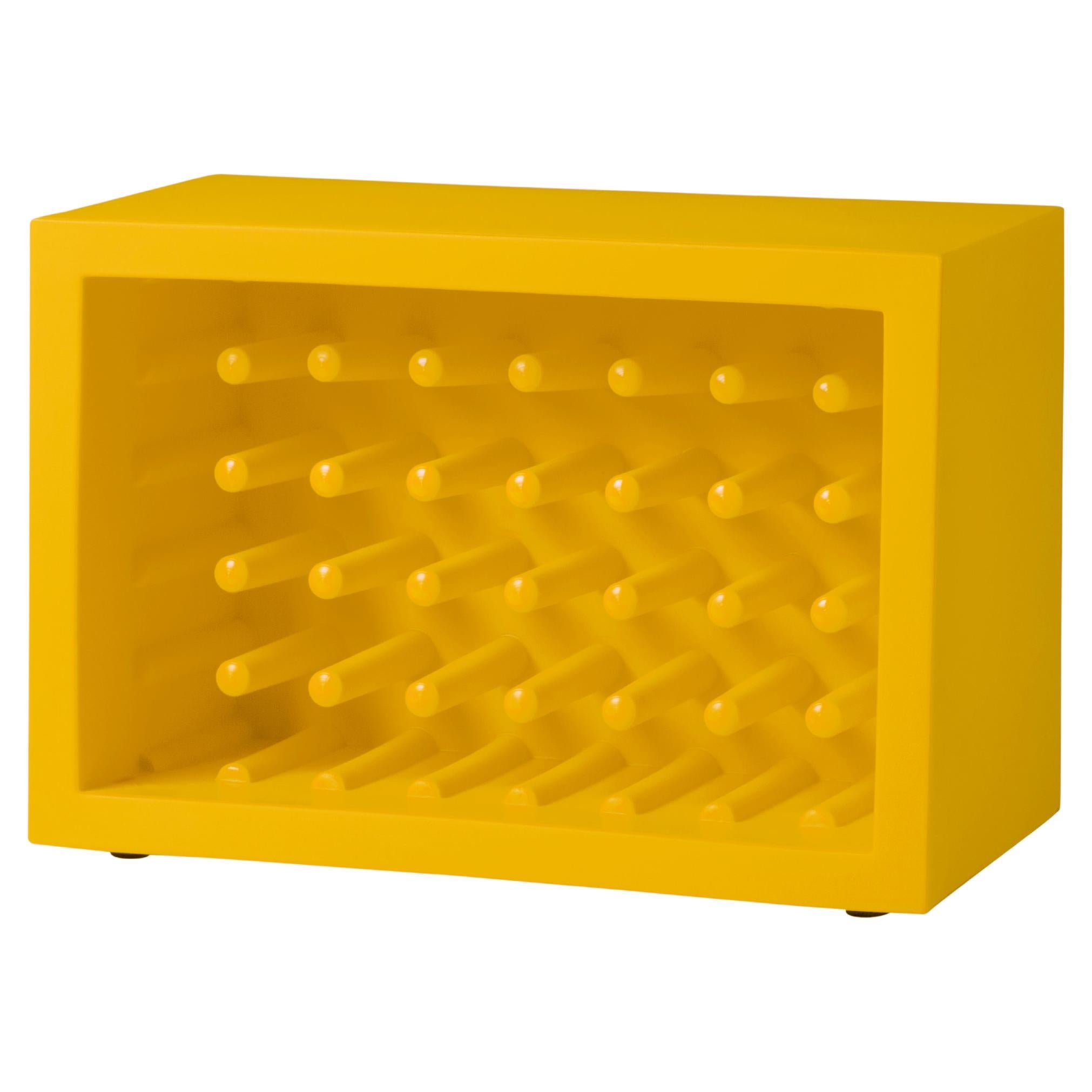 Slide Design Bachus Wine Rack in Saffron Yellow by Marcel Wanders For Sale