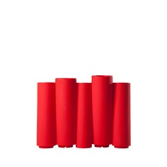 Slide Design Bamboo Cachepot in Flame Red by Tous Les Trois