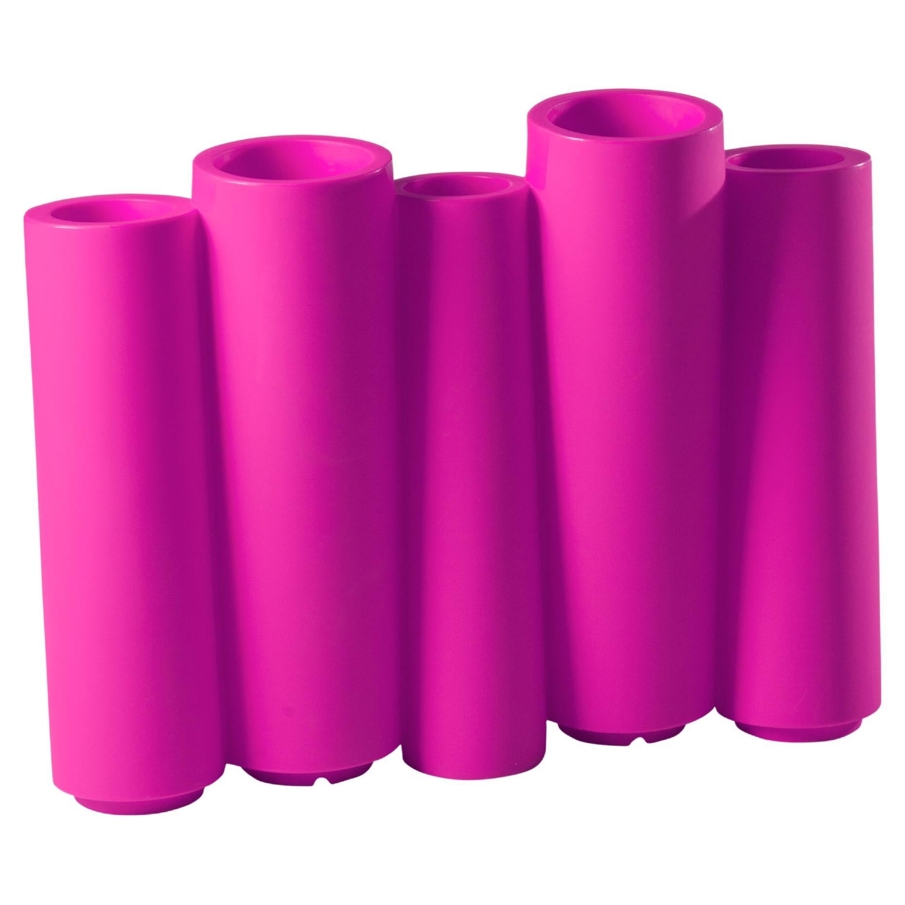Slide Design Bamboo Cachepot in Sweet Fuchsia by Tous Les Trois For Sale