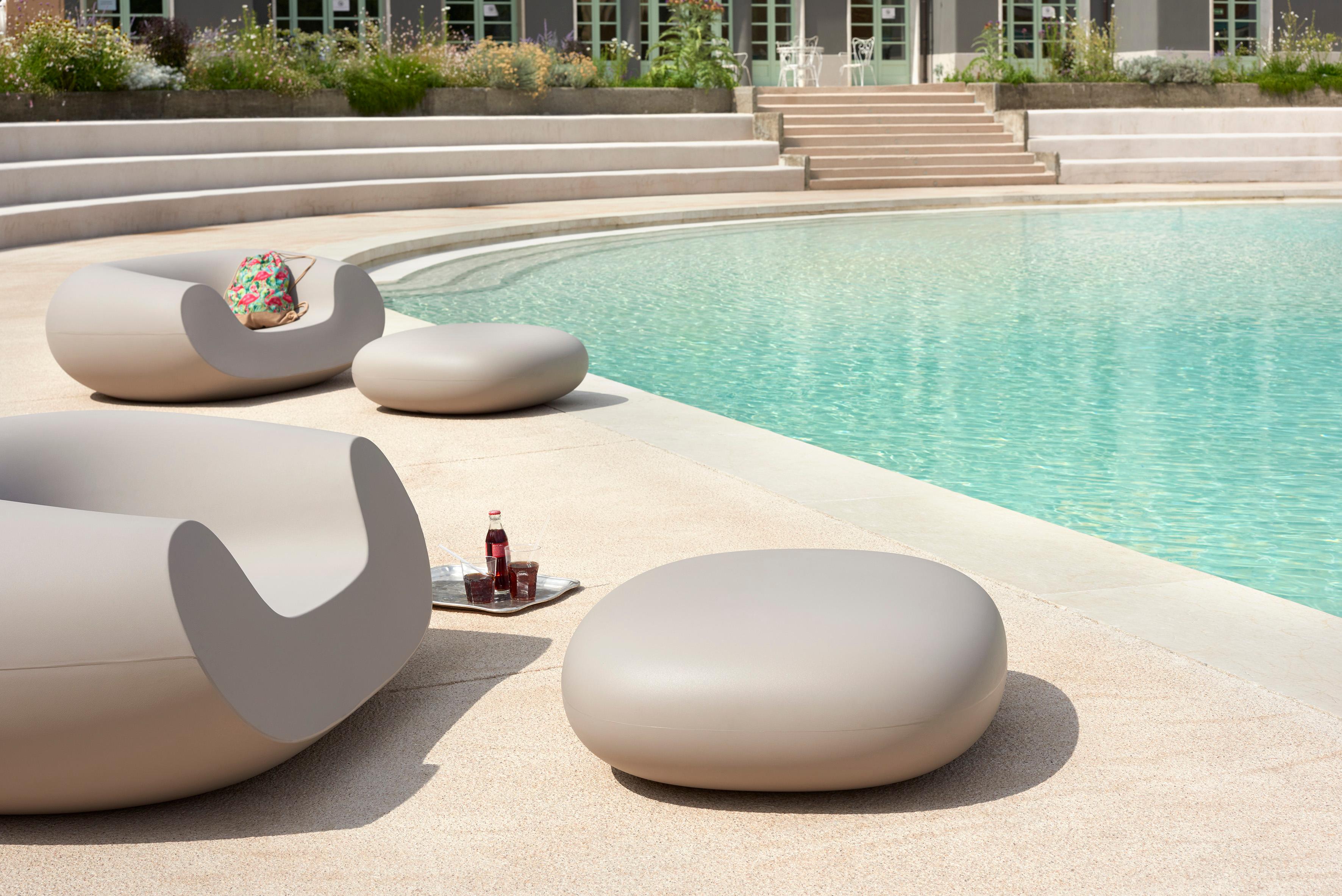 Plastic Slide Design Chubby Lounge Armchair in Argil Gray by Marcel Wanders For Sale