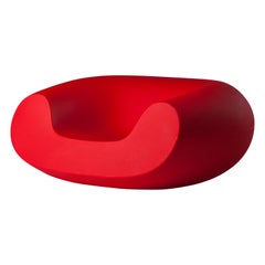 Poltrona Slide Design Chubby Lounge in rosso fuoco di Marcel Wanders