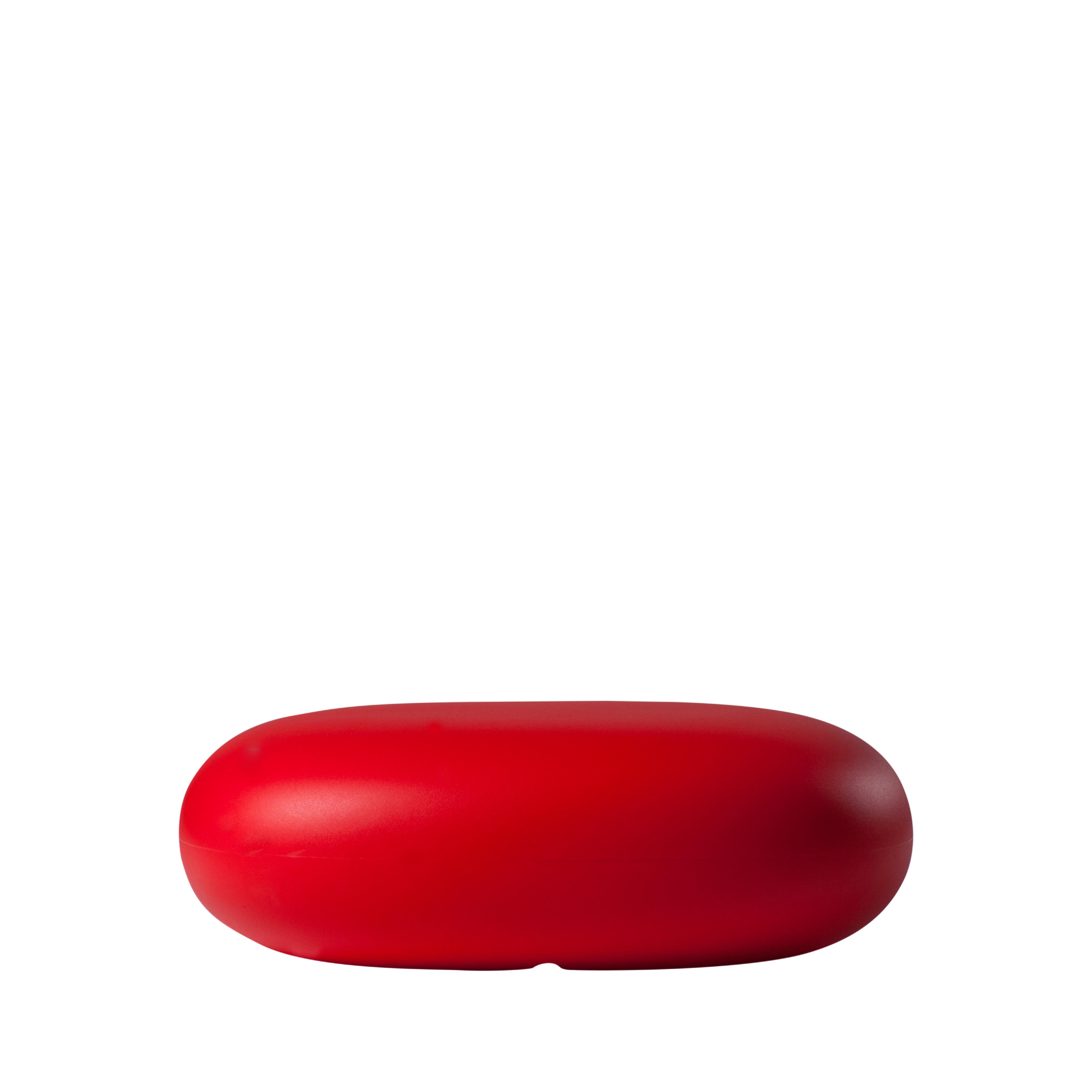 Italian Slide Design Chubby Low Pouf in Flame Red by Marcel Wanders For Sale