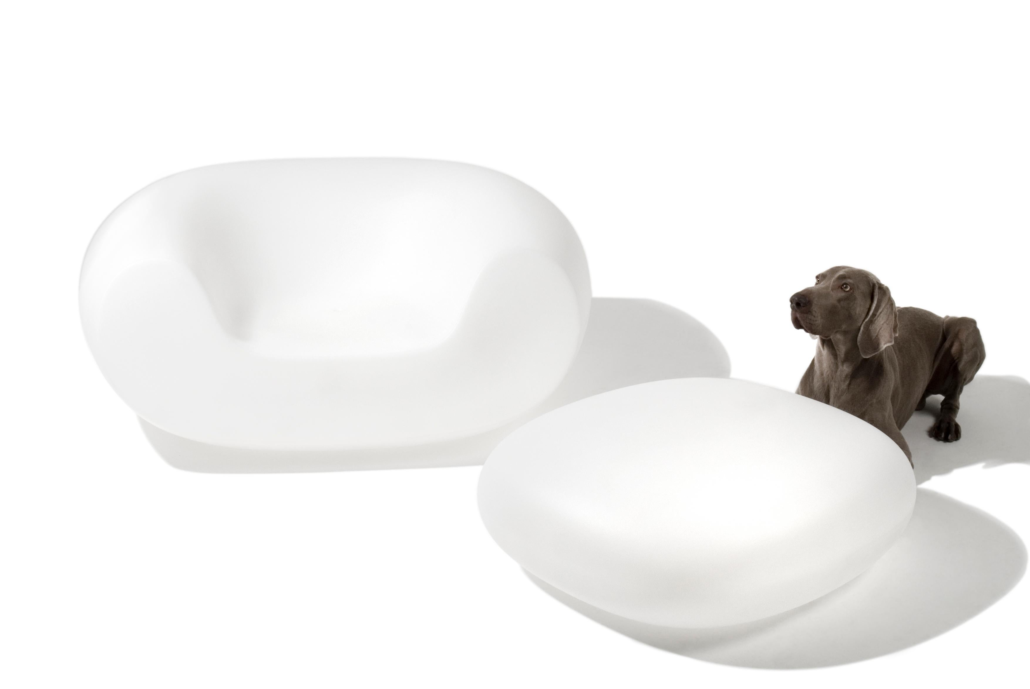 Slide Design Chubby Low Pouf in Milky White by Marcel Wanders For Sale 4