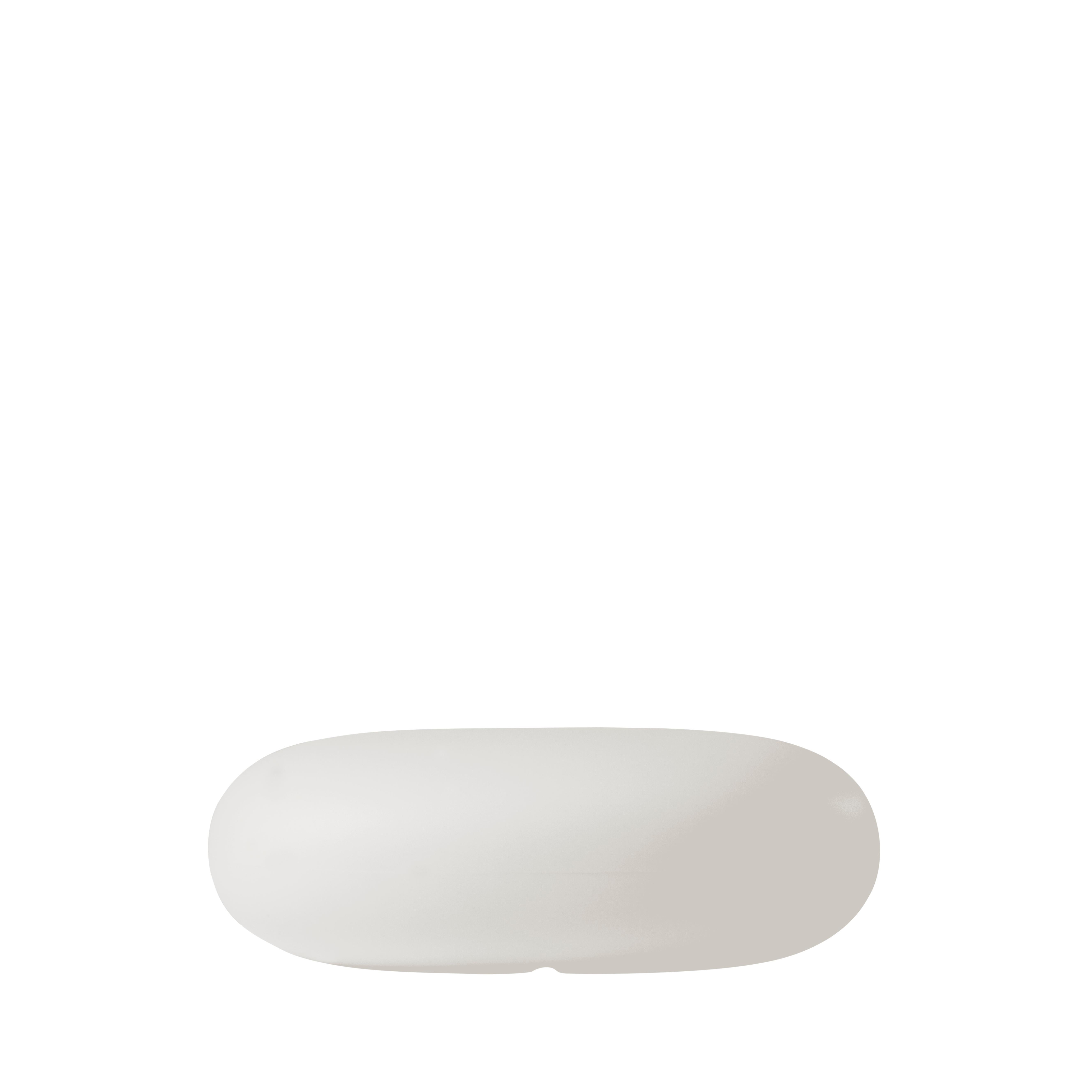 Italian Slide Design Chubby Low Pouf in Milky White by Marcel Wanders For Sale
