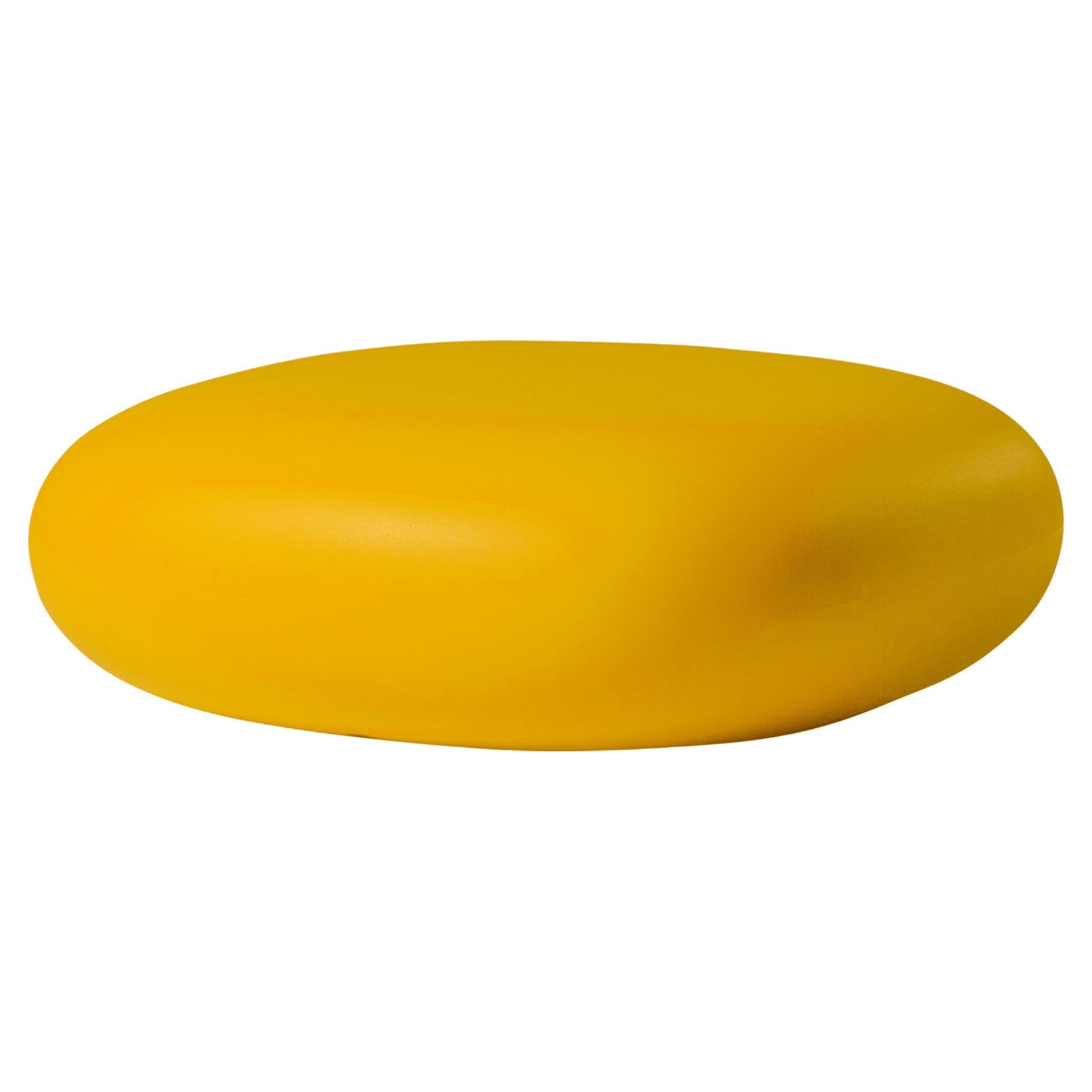 Slide Design Chubby Low Pouf in Saffron Yellow by Marcel Wanders For Sale