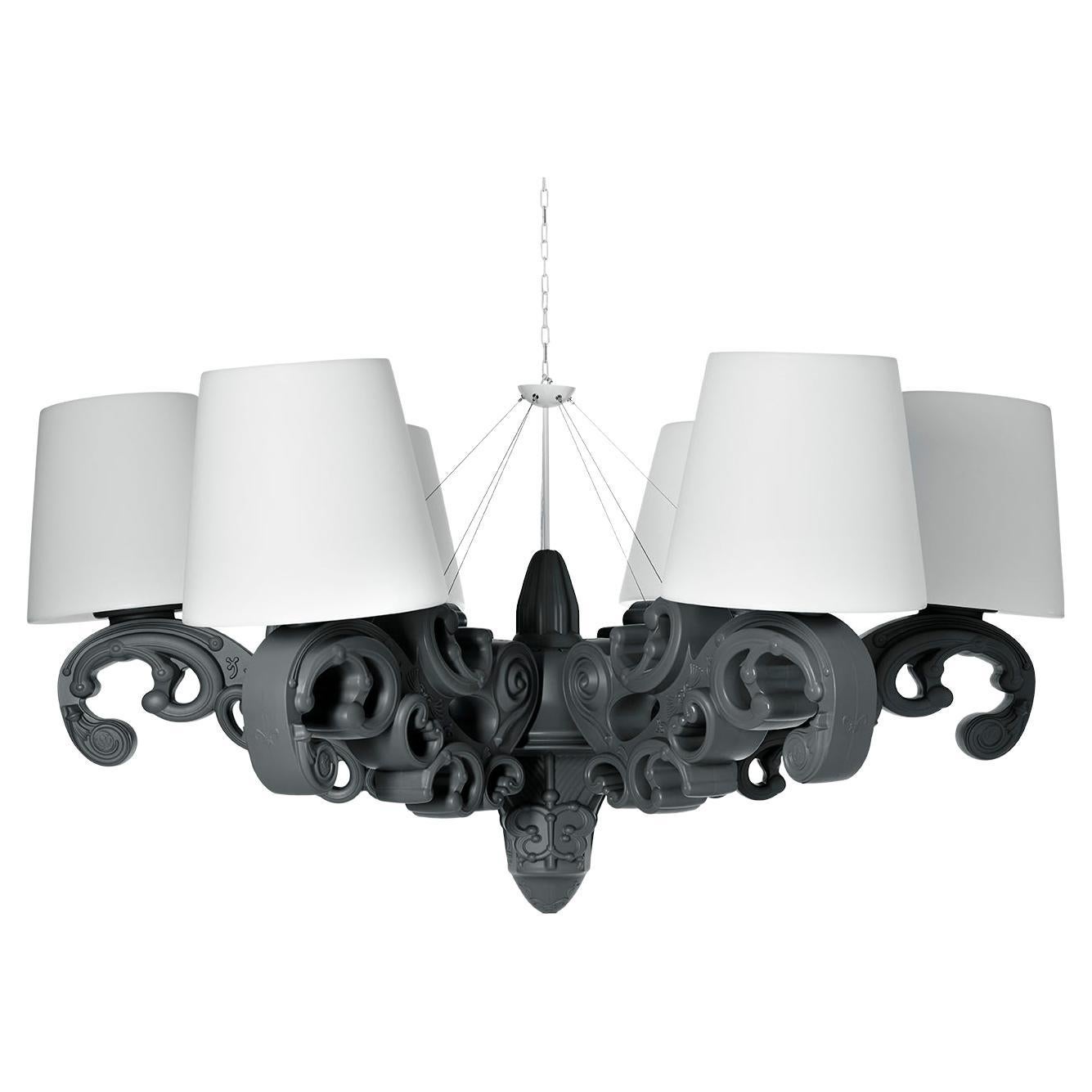 Lampe à suspension couronne d'amour en gris éléphant, design Slide Design de Moro, Pigatti