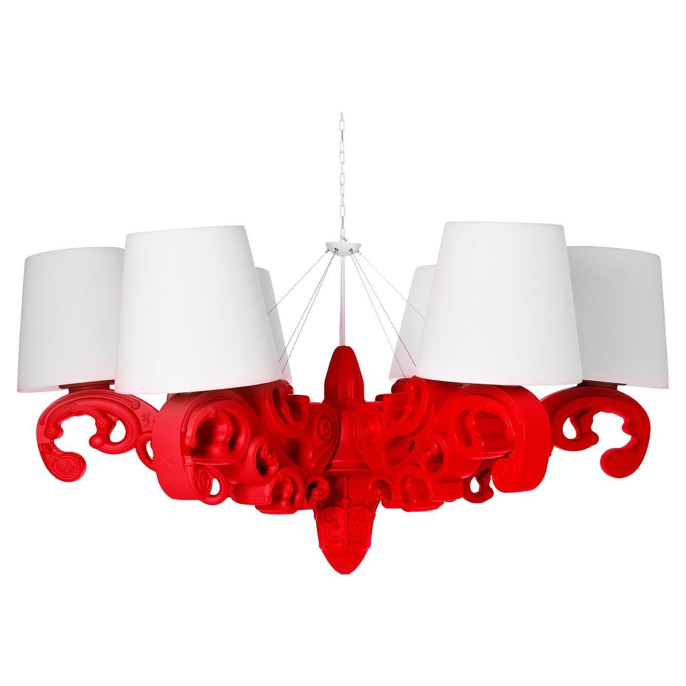 Slide Design Crown of Love Pendant Light in Flame Red by Moro, Pigatti For Sale