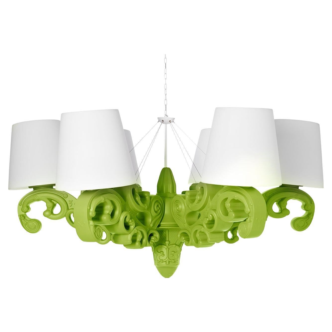 Lampe à suspension couronne d'amour en vert citron, design Slide Design de Moro, Pigatti
