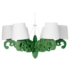 Slide Design Crown of Love Pendant Light in Malva Green by Moro, Pigatti