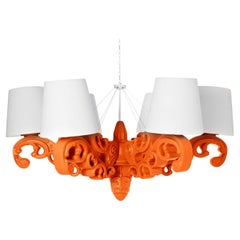 Lampe à suspension couronne d'amour en peau de mouton orange Slide Design de Moro, Pigatti
