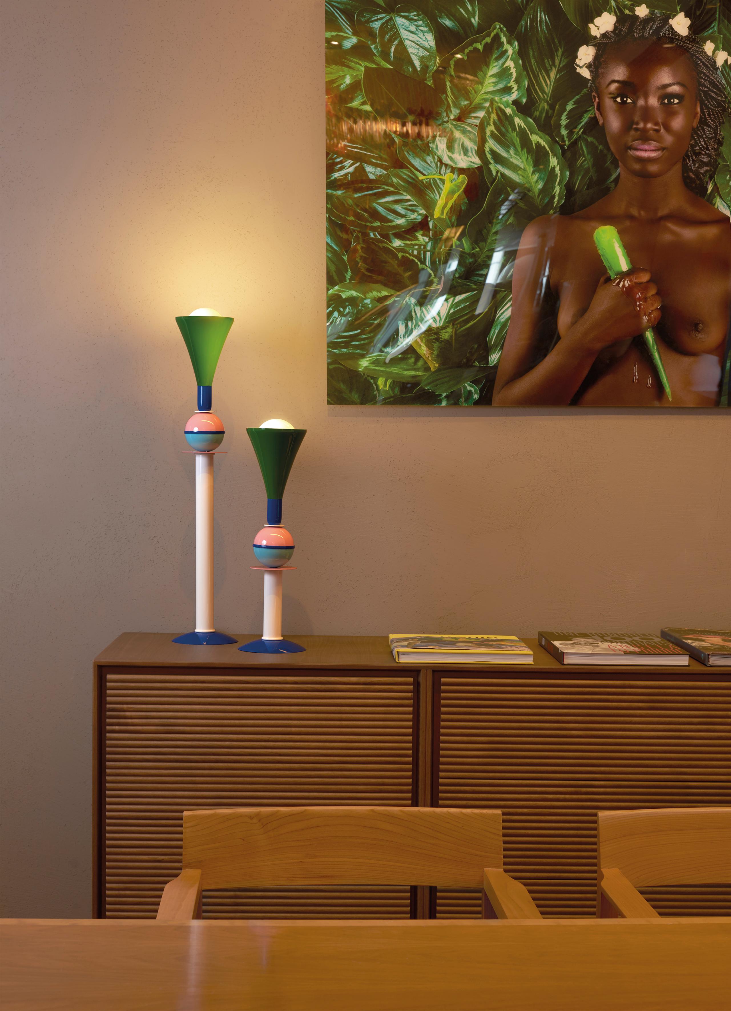 Italian Slide Design Small Carmen 3000K LED Table Lamp in Multicolor, Giò Colonna Romano For Sale