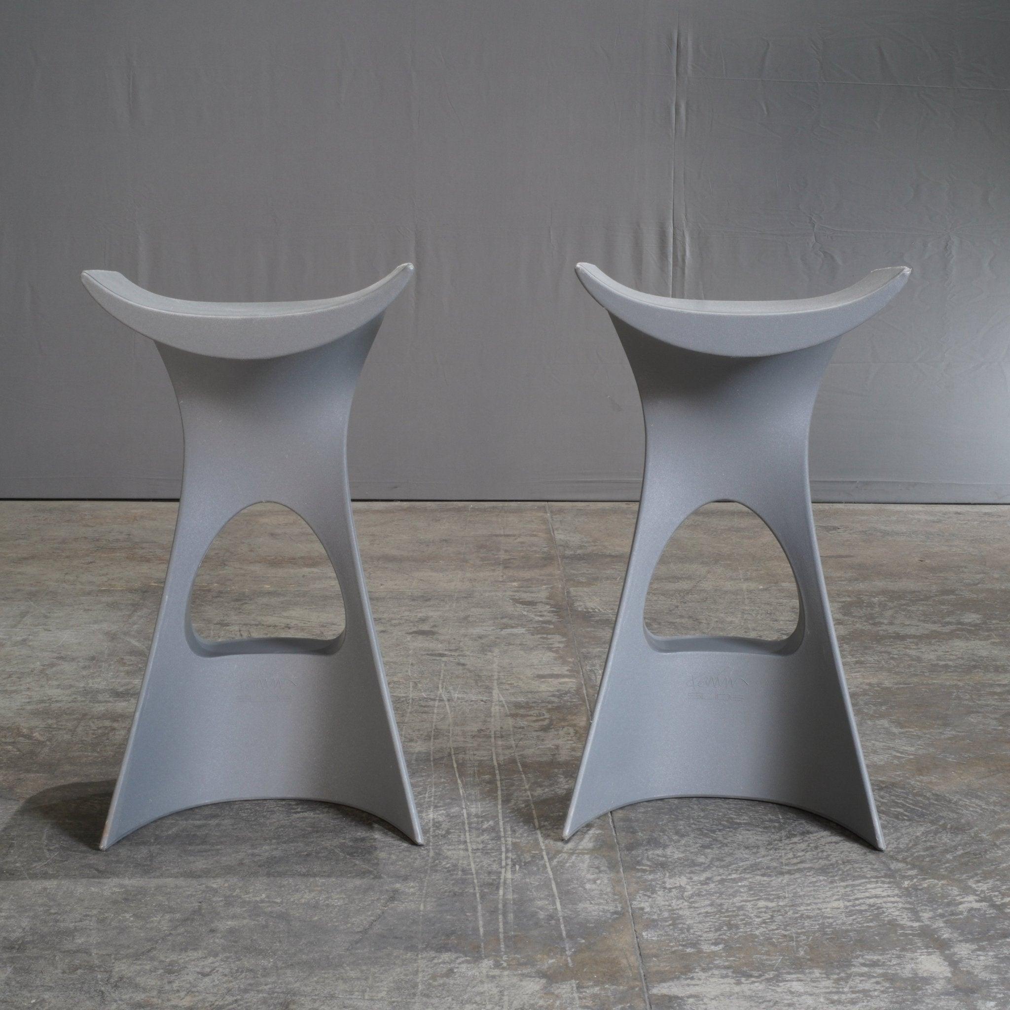 Plastic Slide Koncord Grey Stool by Karim Rashid