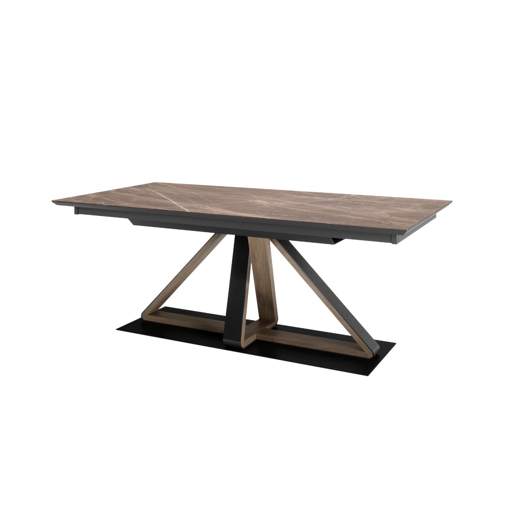 Scandinavian Modern Slide Table 200cm with 2 Extensions of 50cm For Sale