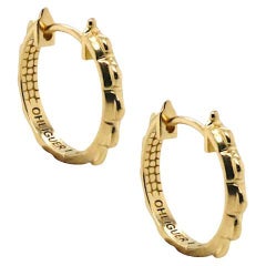 Slider Croc Hoops in 18ct Yellow Gold by Ohliguer, Australia, Art Deco