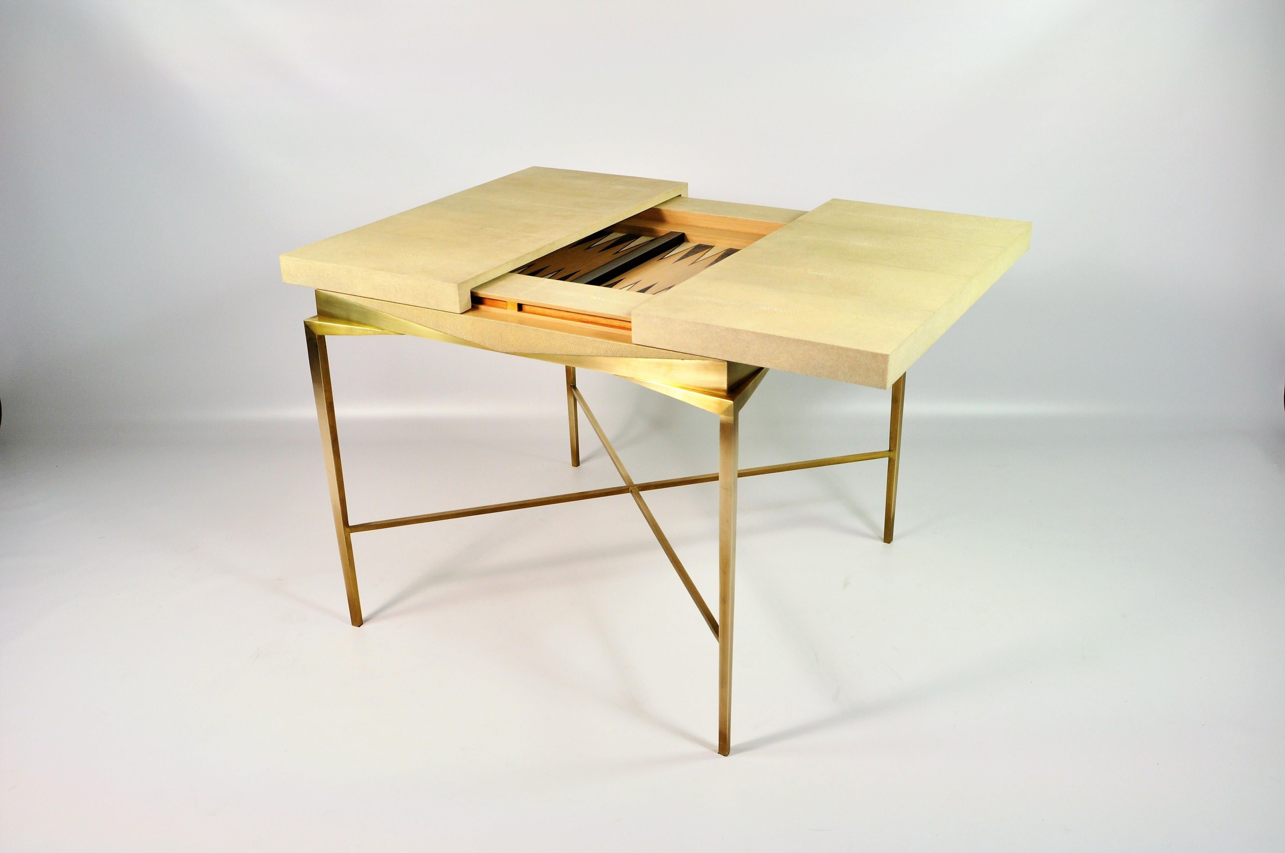 Art déco Table de jeu de backgammon coulissante par Ginger Brown en vente