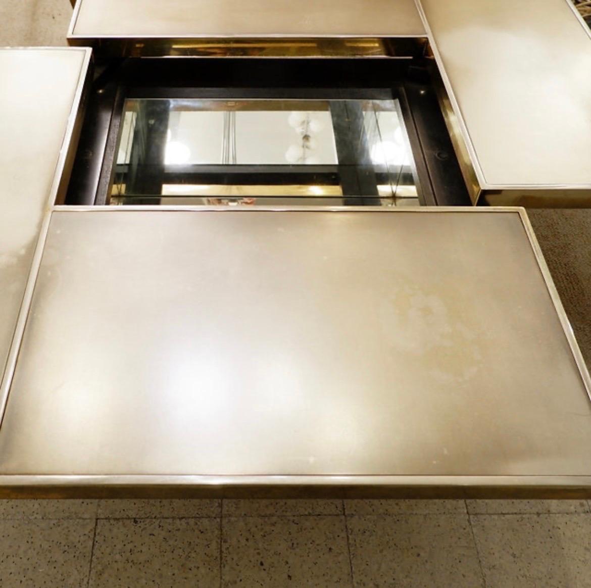 Sliding Coffee Table with Hidden Bar - belgo Chrom 1970s 7