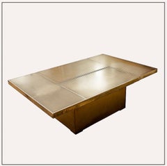 Sliding Coffee Table with Hidden Bar - belgo Chrom 1970s