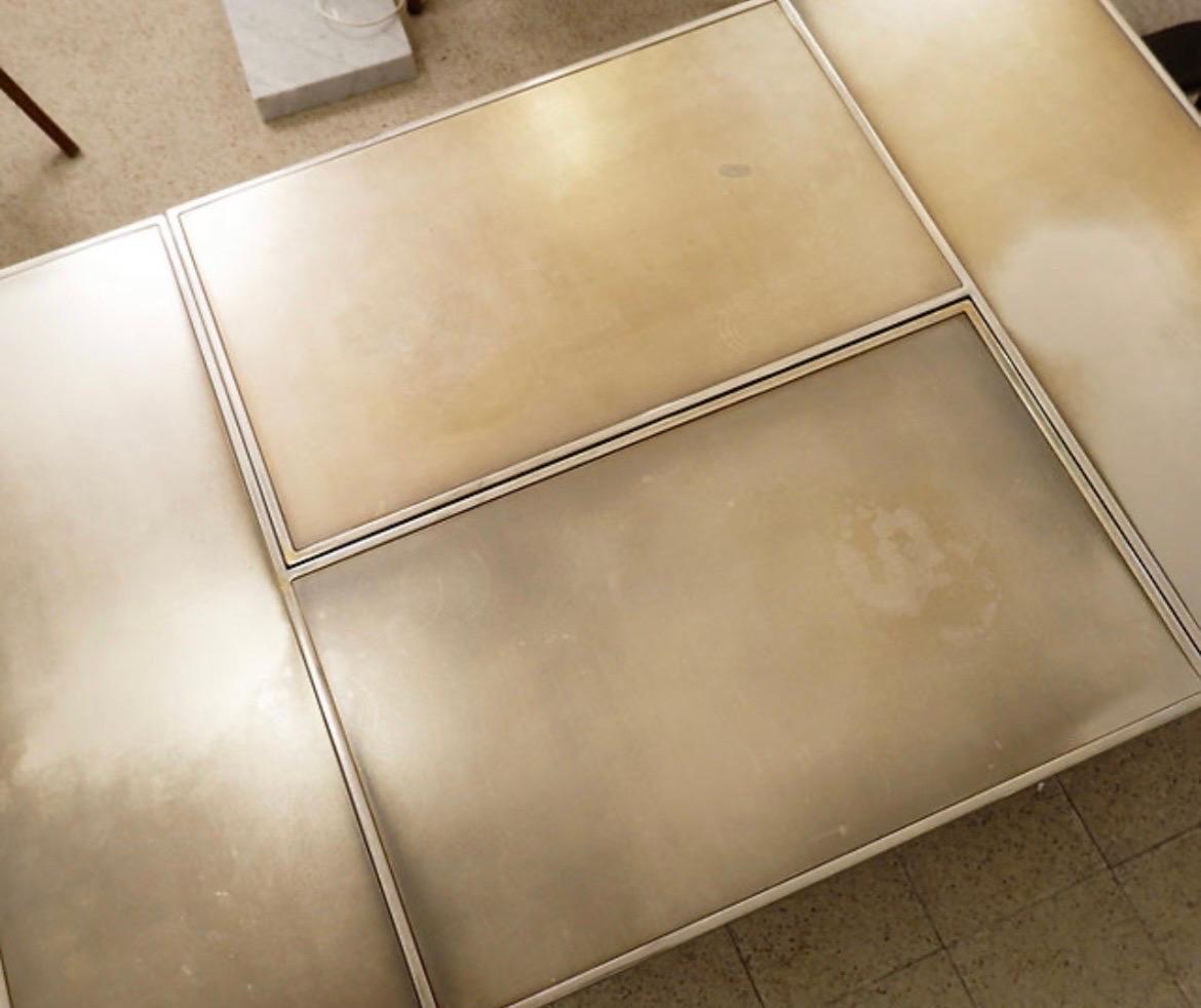 20th Century Sliding Coffee Table with Hidden Bar - belgo Chrom 1970s