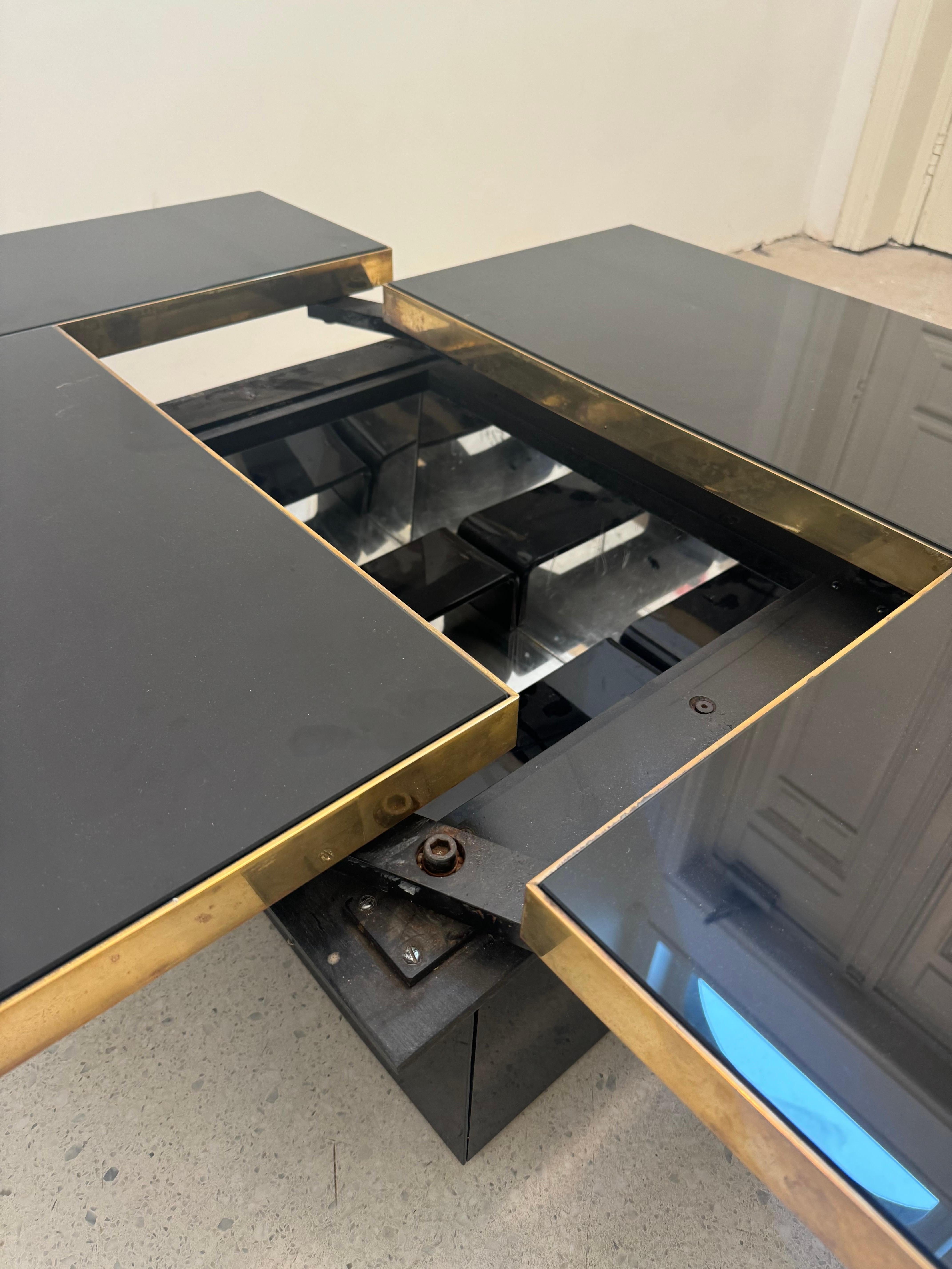 Table basse coulissante avec bar caché, Belgo Chrom en vente 5