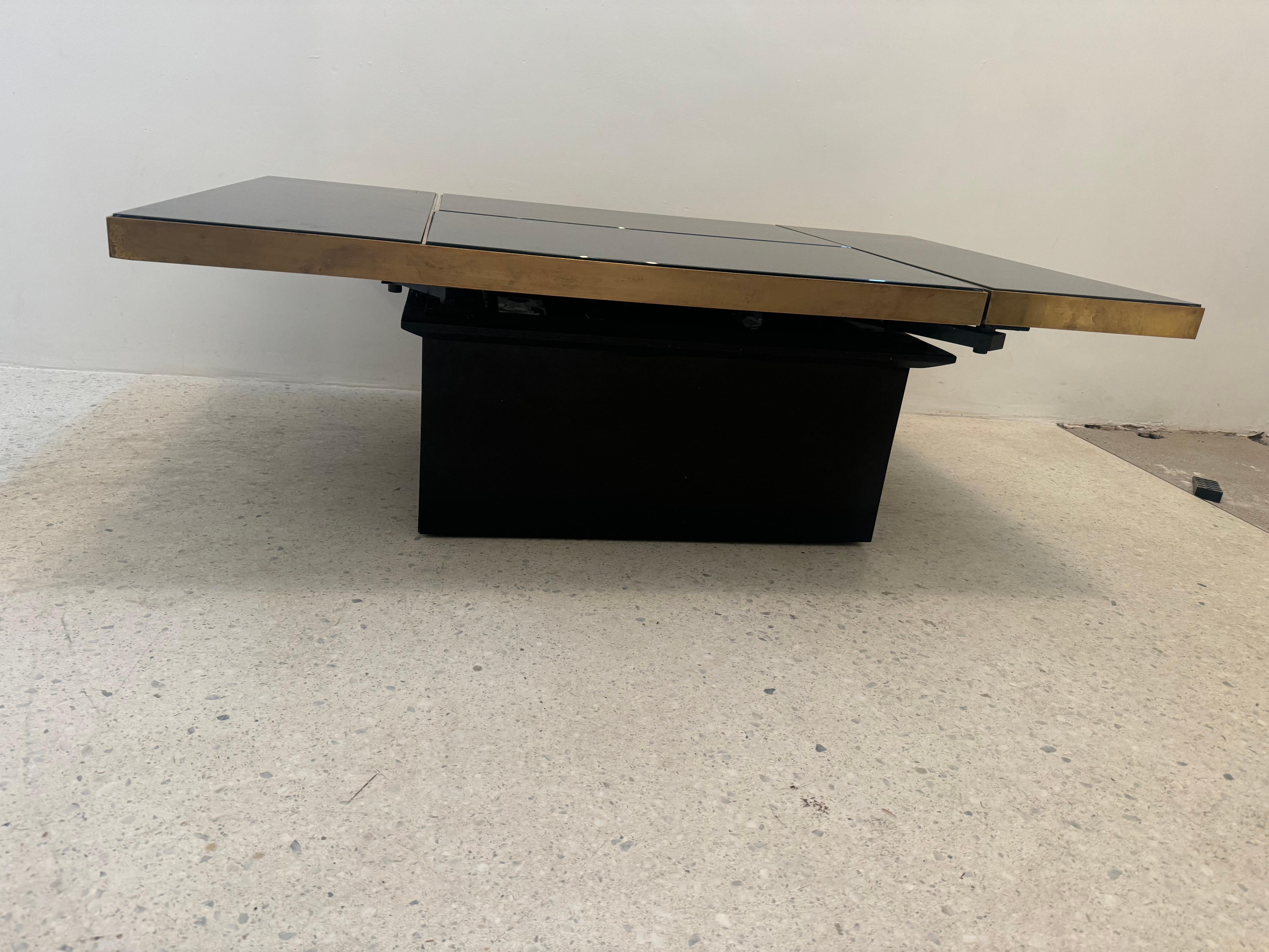 Belge Table basse coulissante avec bar caché, Belgo Chrom en vente