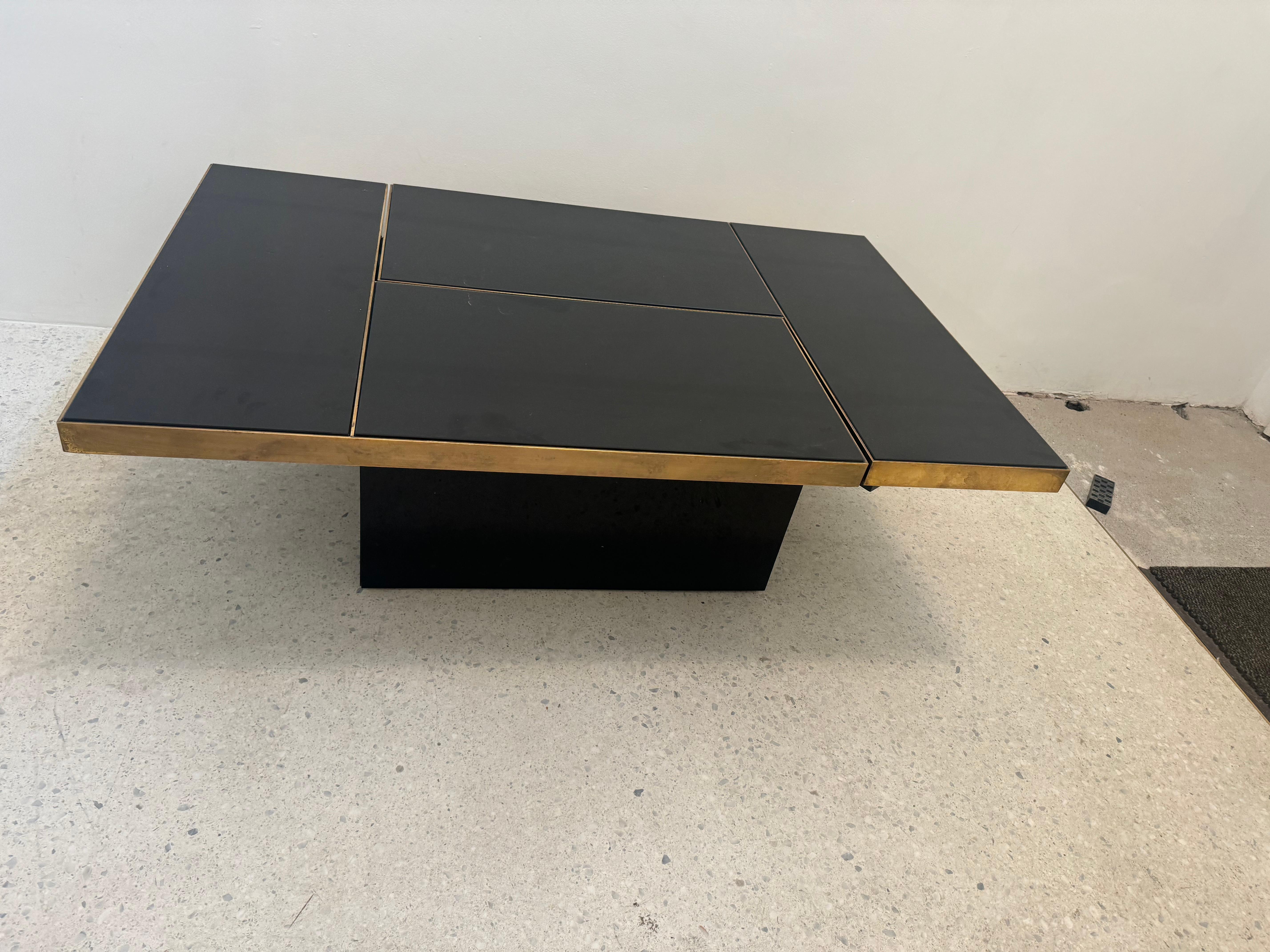 Table basse coulissante avec bar caché, Belgo Chrom Bon état - En vente à Brussel, BE