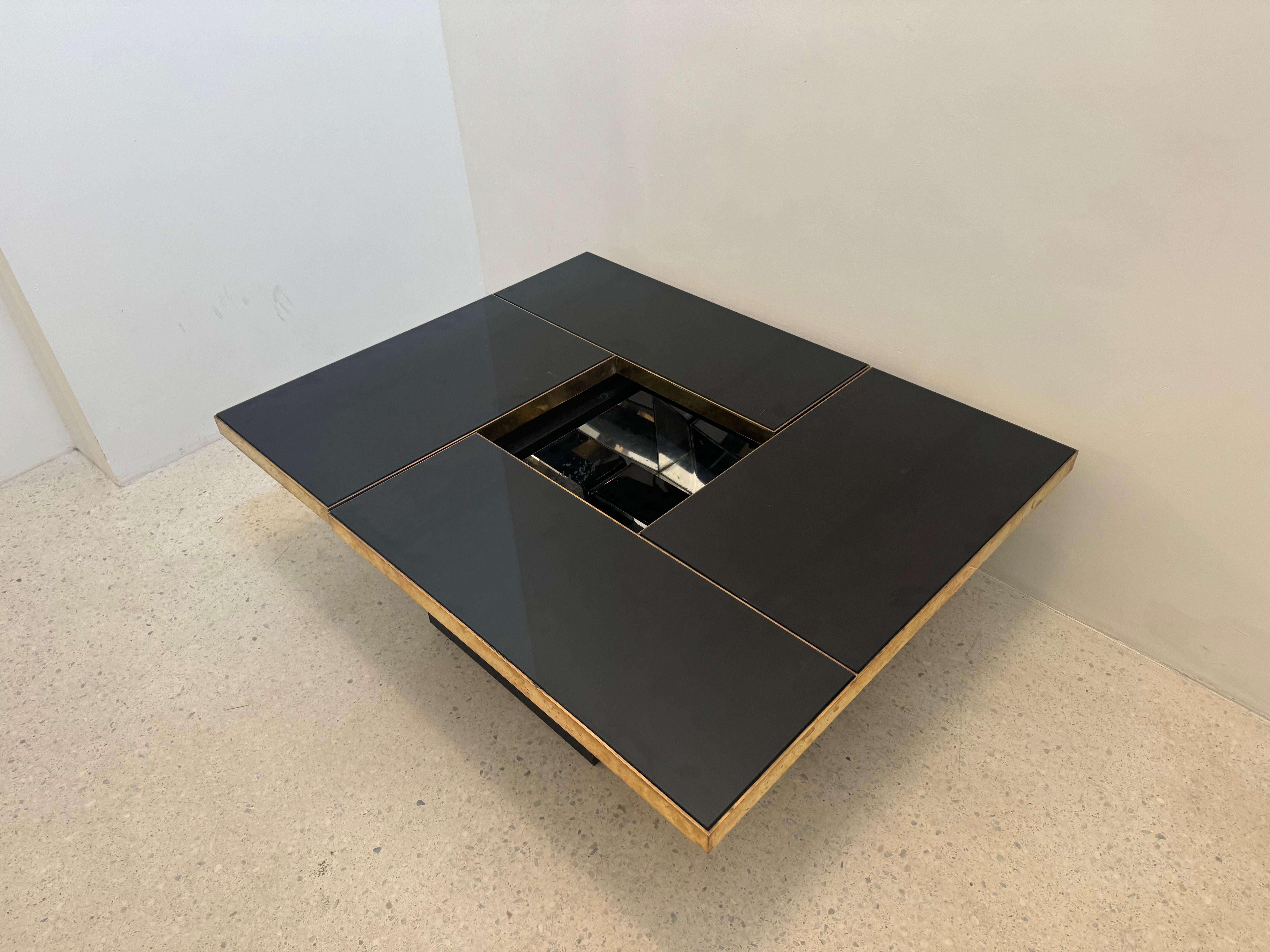 Table basse coulissante avec bar caché, Belgo Chrom en vente 2