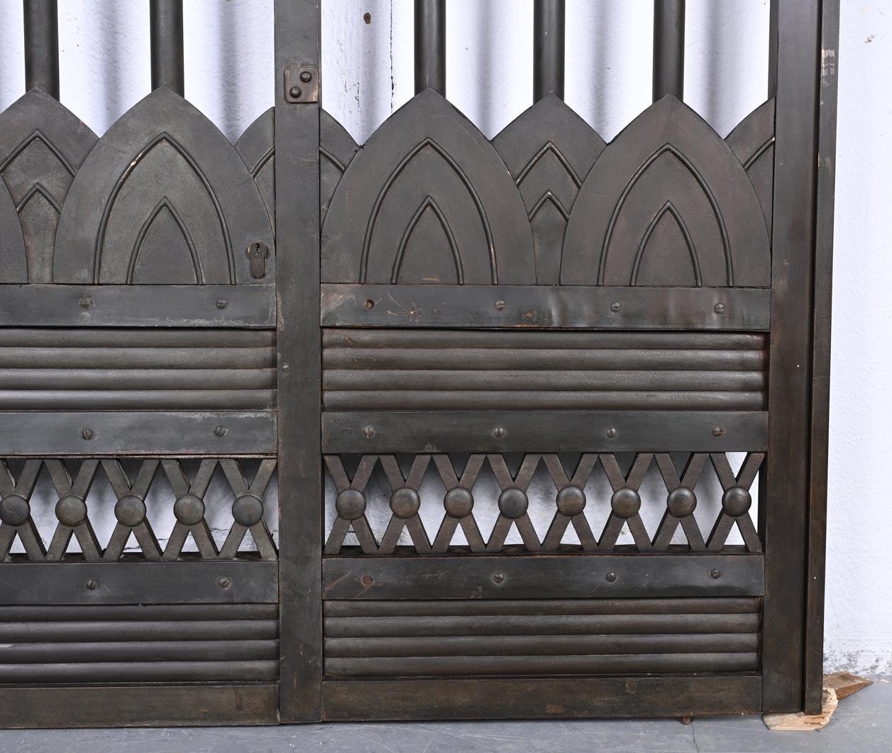 19th Century Sliding Gate with Egyptian-Inspired Design For Sale