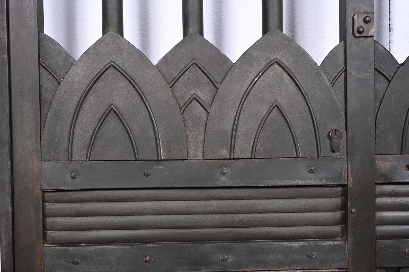 Sliding Gate with Egyptian-Inspired Design For Sale 1
